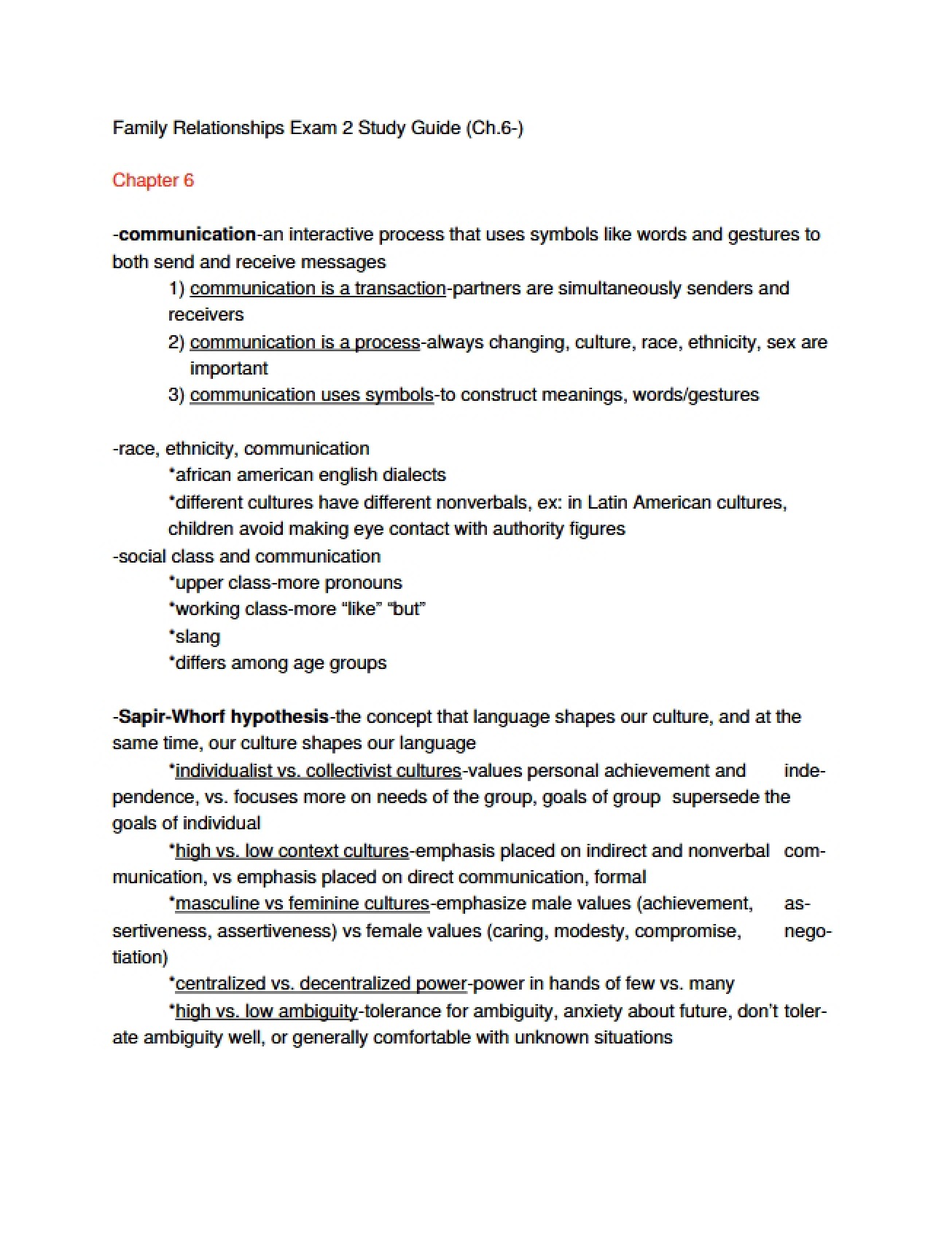 Overview of Inter-Family Relationships