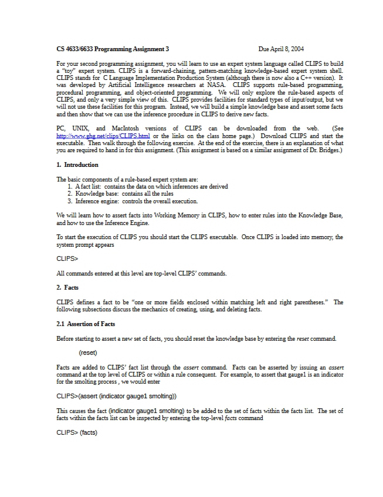 Assignment 3 Programming