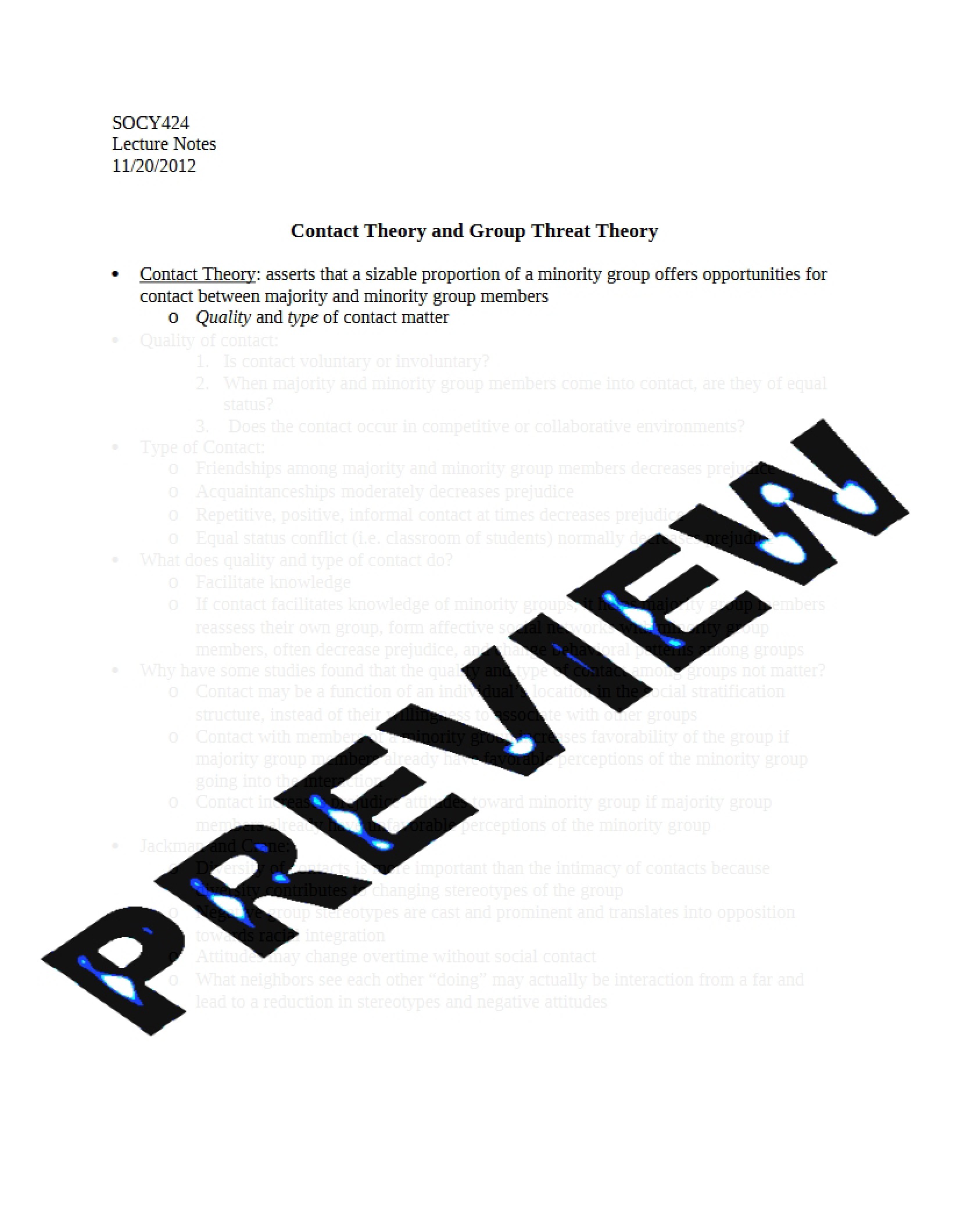Theory of Contact