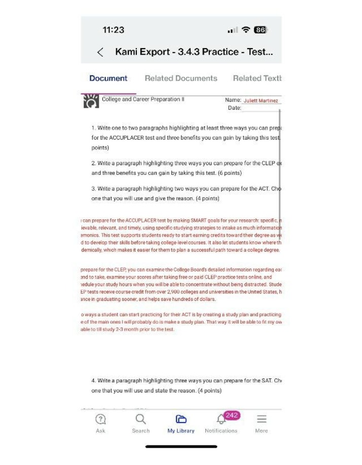 Practice Test for College and Career Preparation II