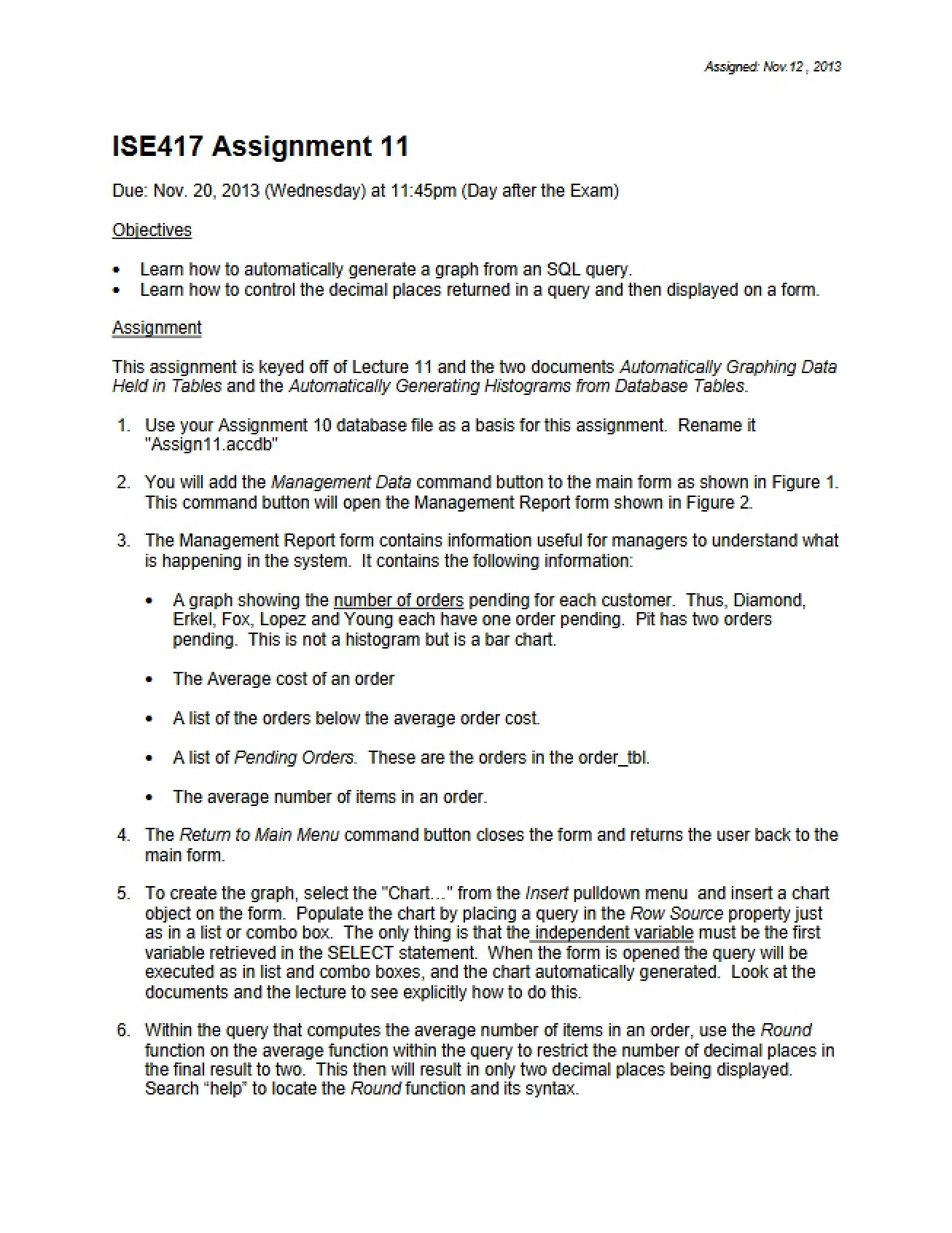 Assignment 11 Database Applications