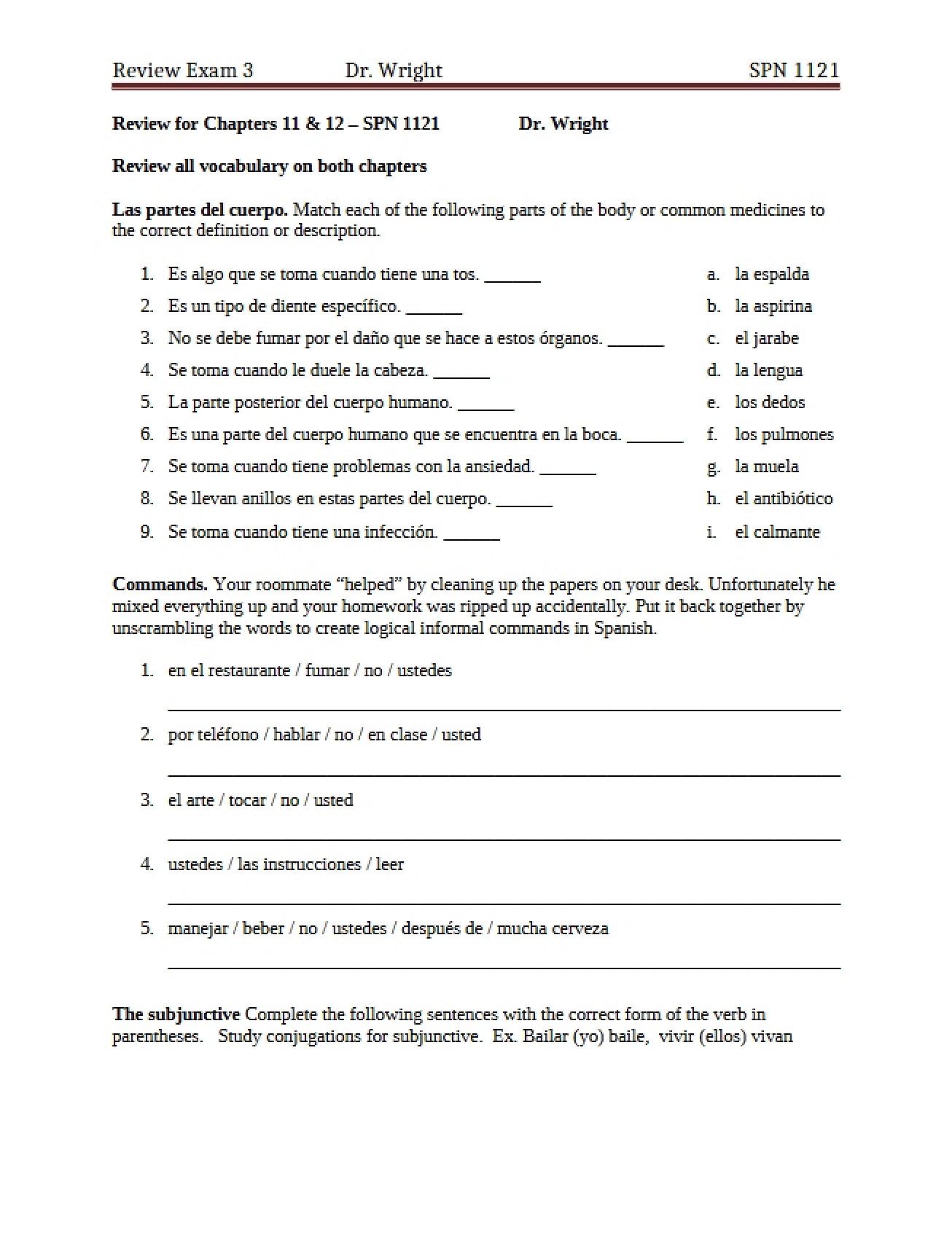 Third Exam Review