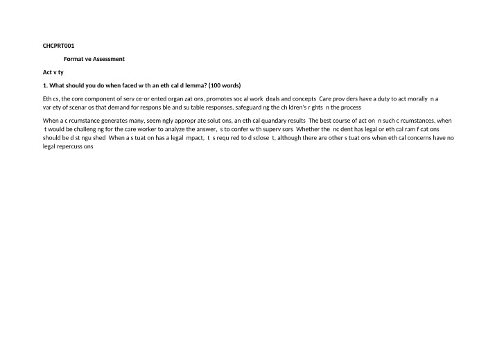 Formative Assessment Activity 9 Part 1