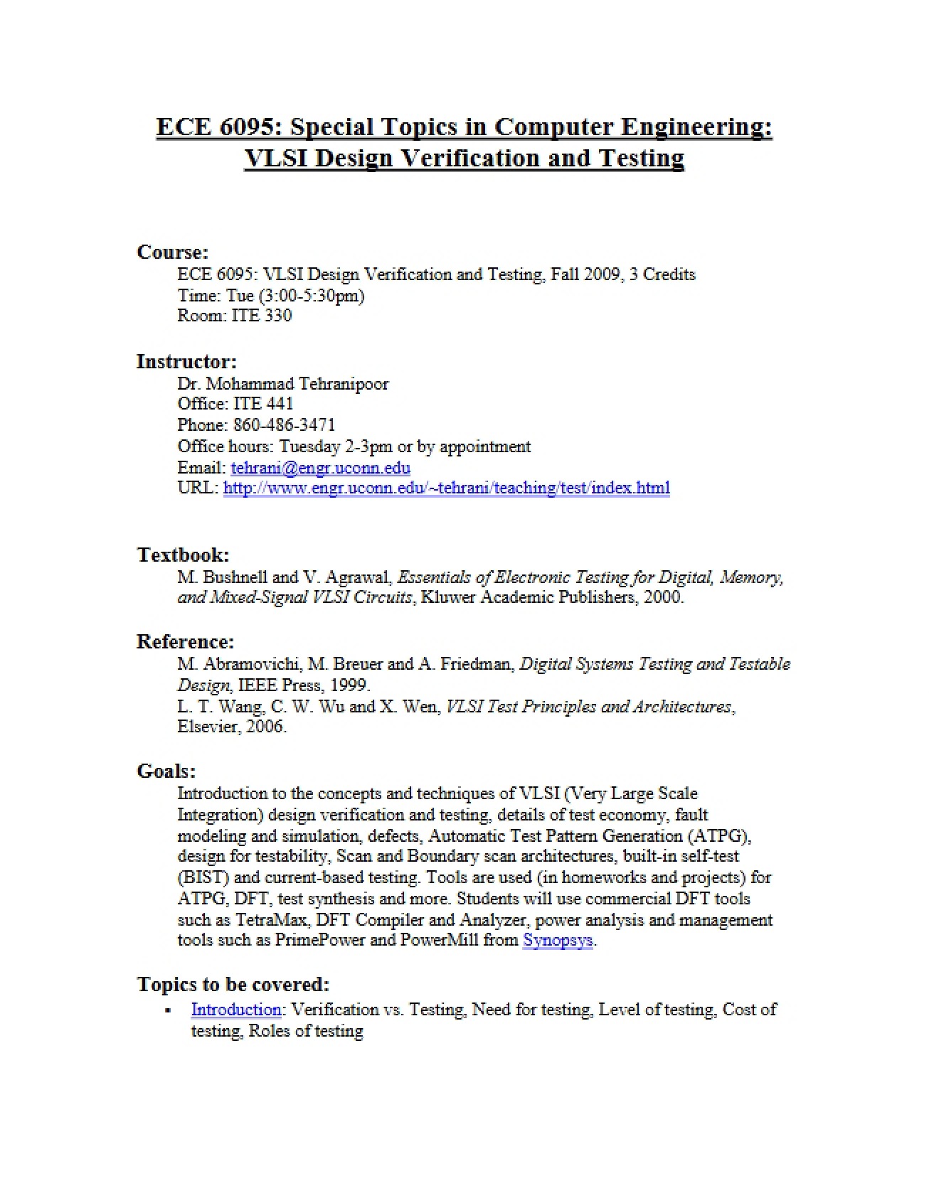 VLSI Design Verification and Testing