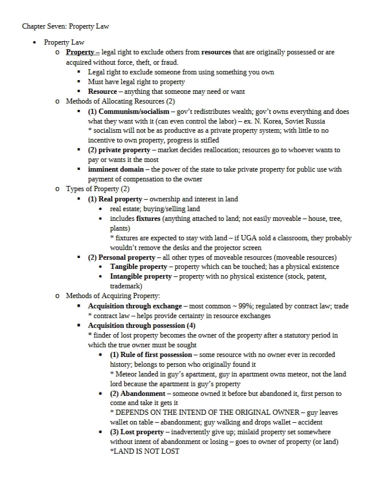 Chapter 7 Property Law