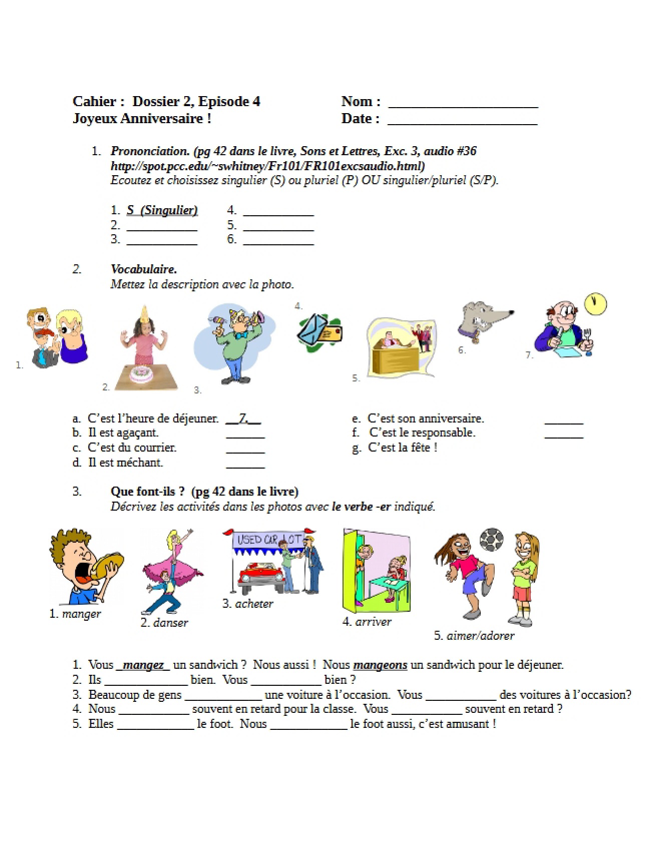 Study Notes on First-Year French