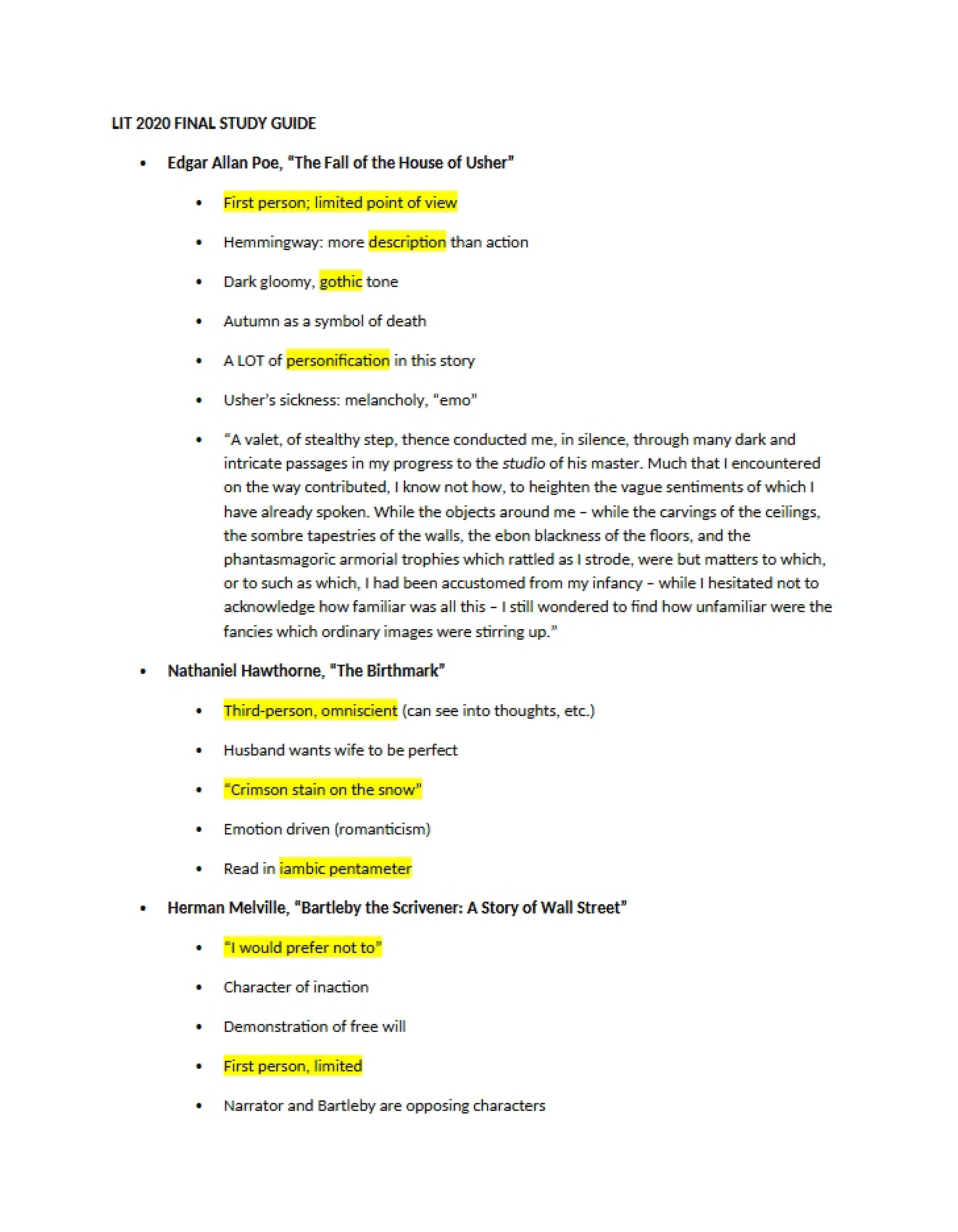 Literary Analysis The Fall of the House of Usher