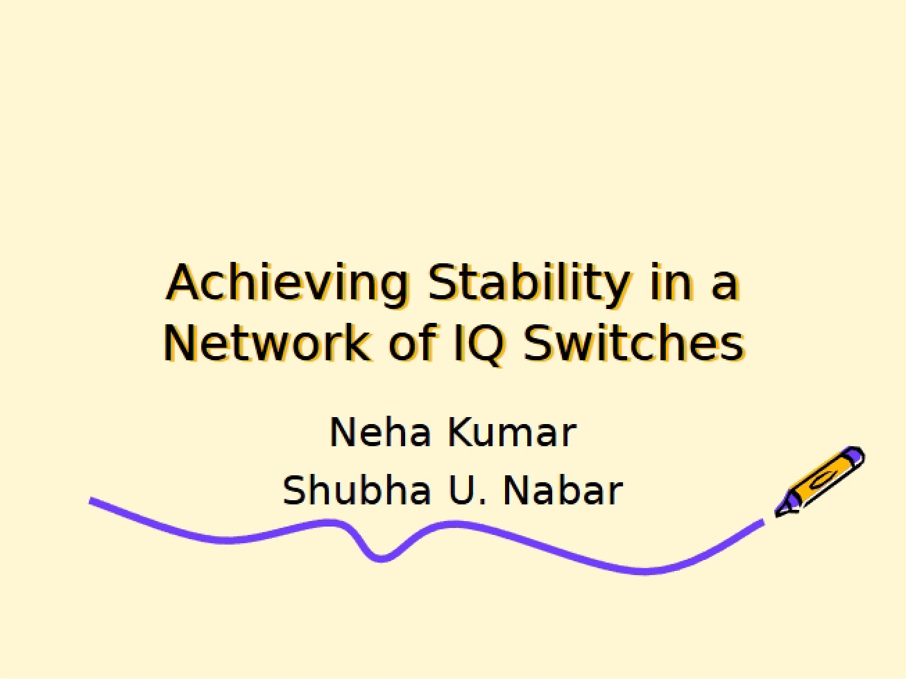 Examination of the Achievement of Stability in a Network of IQ Switches