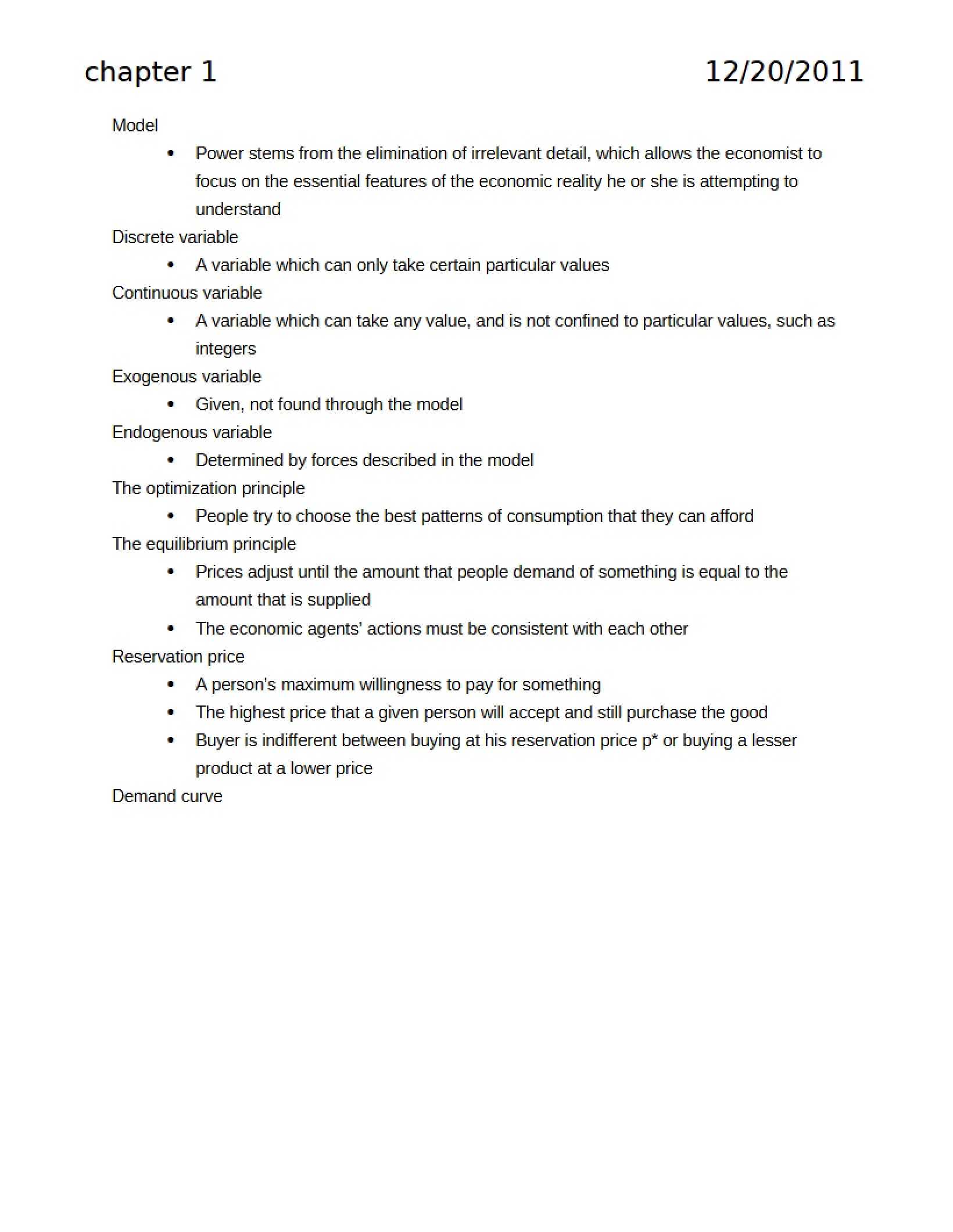 Microeconomic Theory Chapter 1