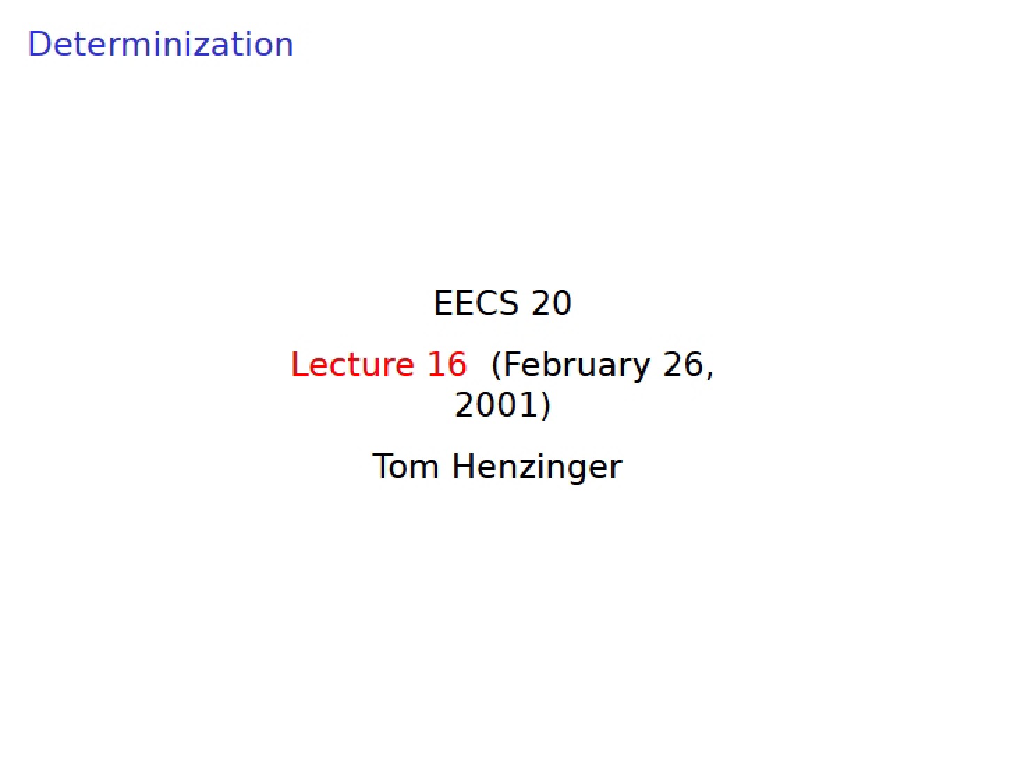 Course Lecture Notes