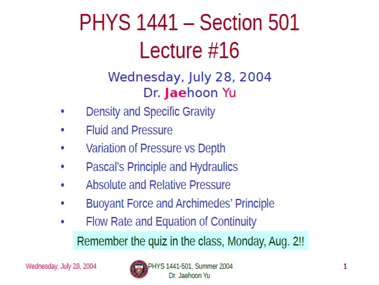 Notes from Lecture (17)