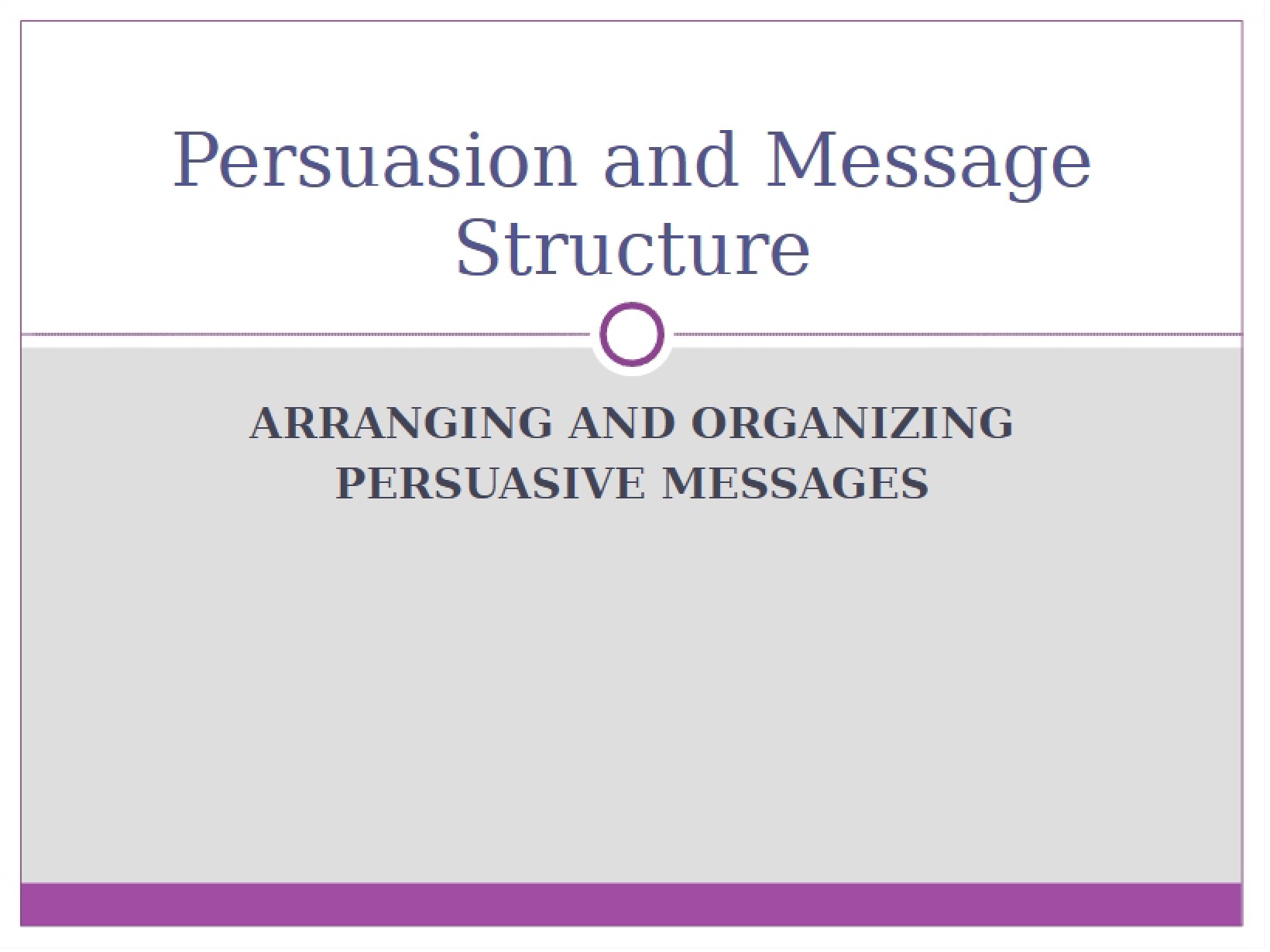 Structure of Persuasive Messages