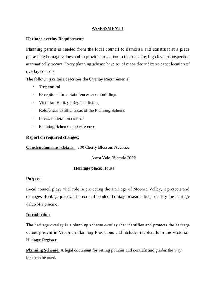 Protecting and Preserving Heritage Overlay Requirements