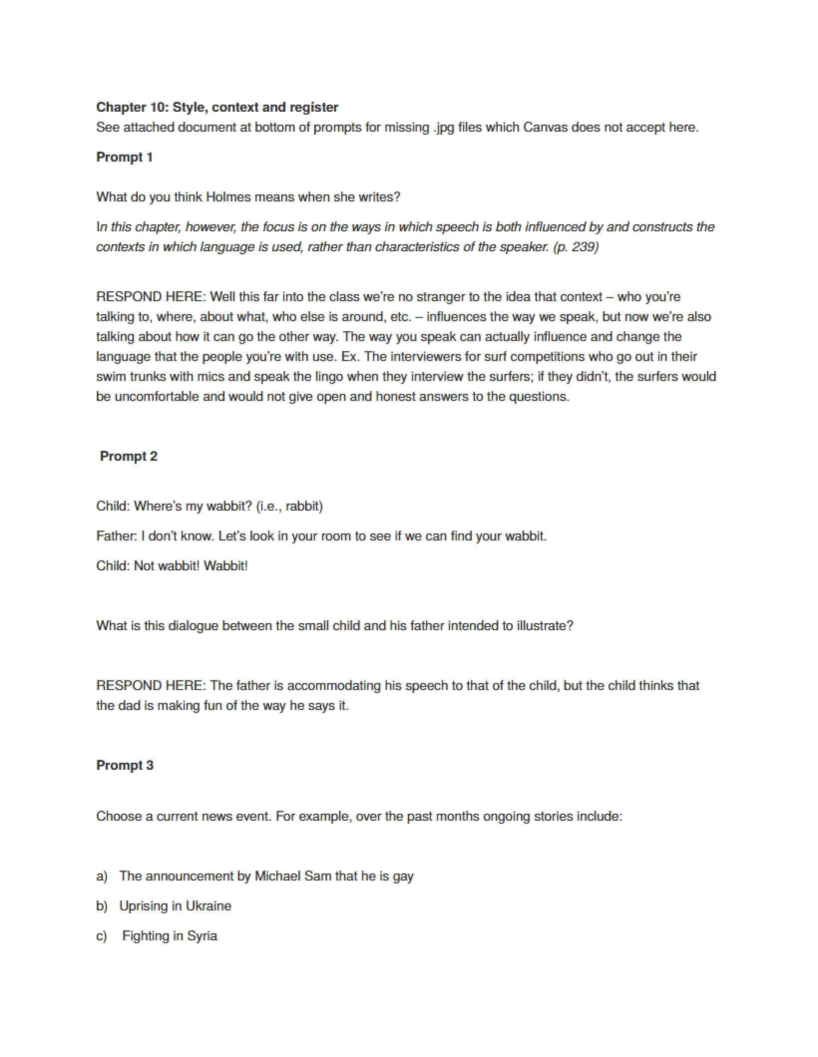 Language in Society Chapter 10