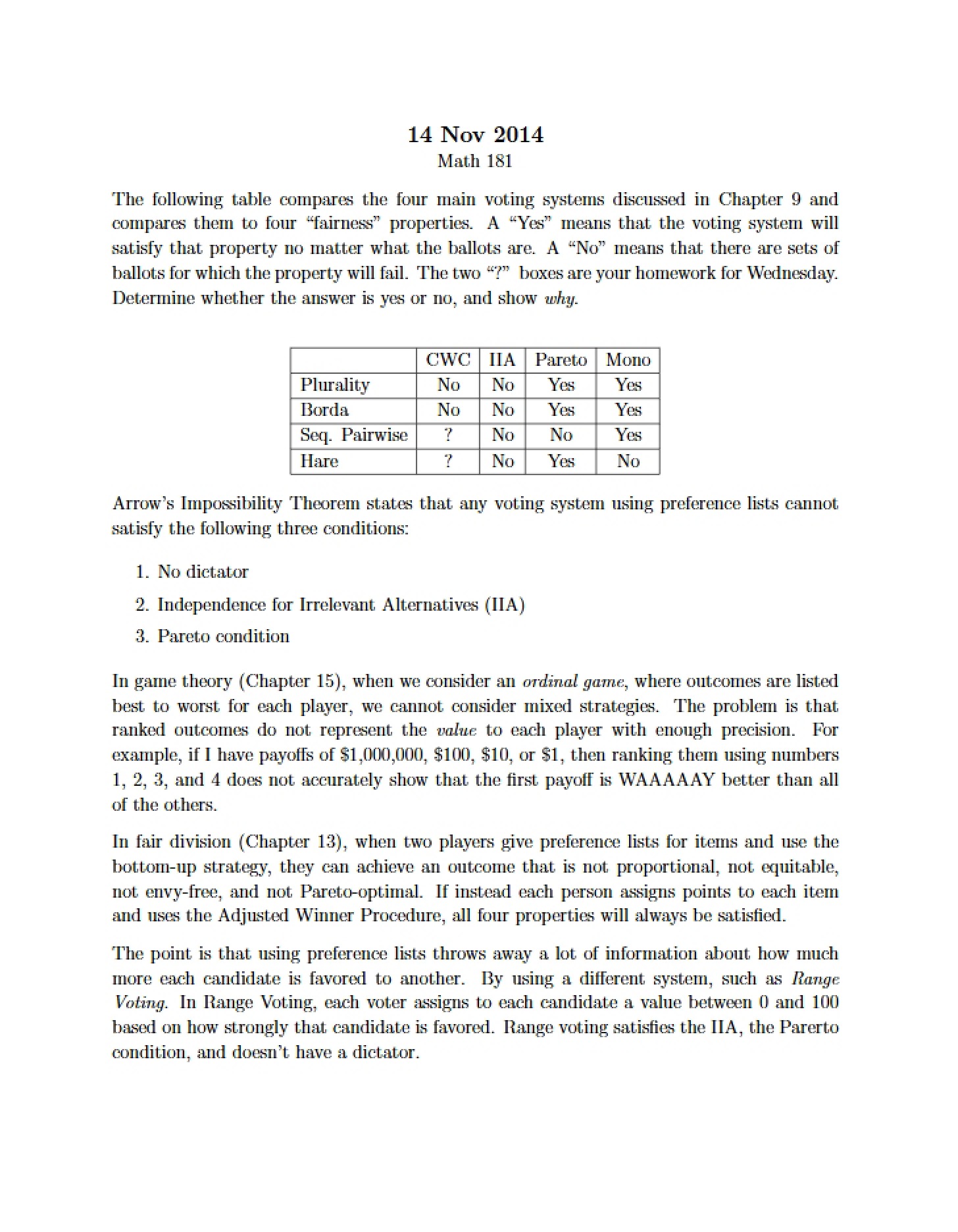 Lecture Notes 20