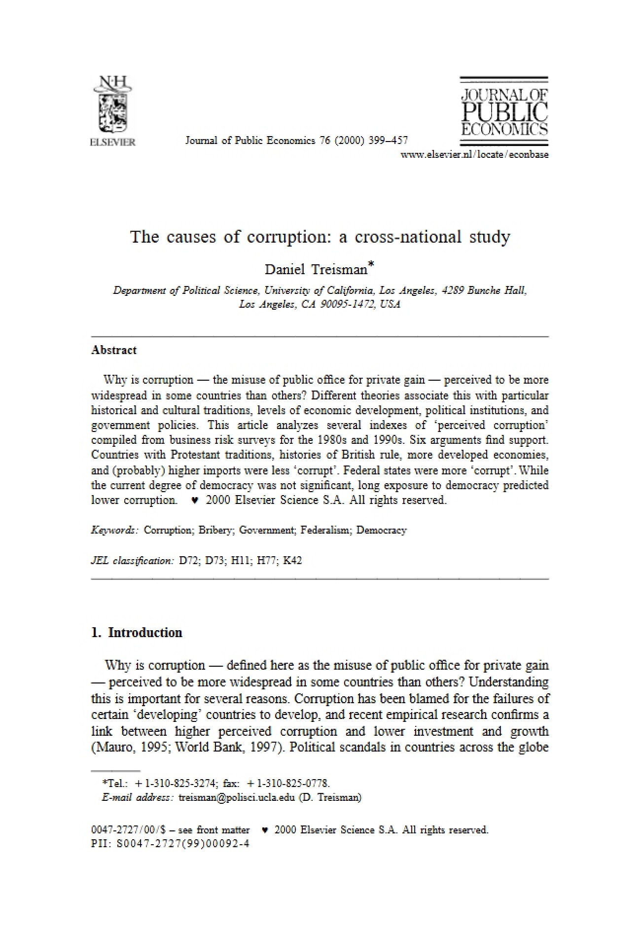 Corruption: Understanding the Root Causes