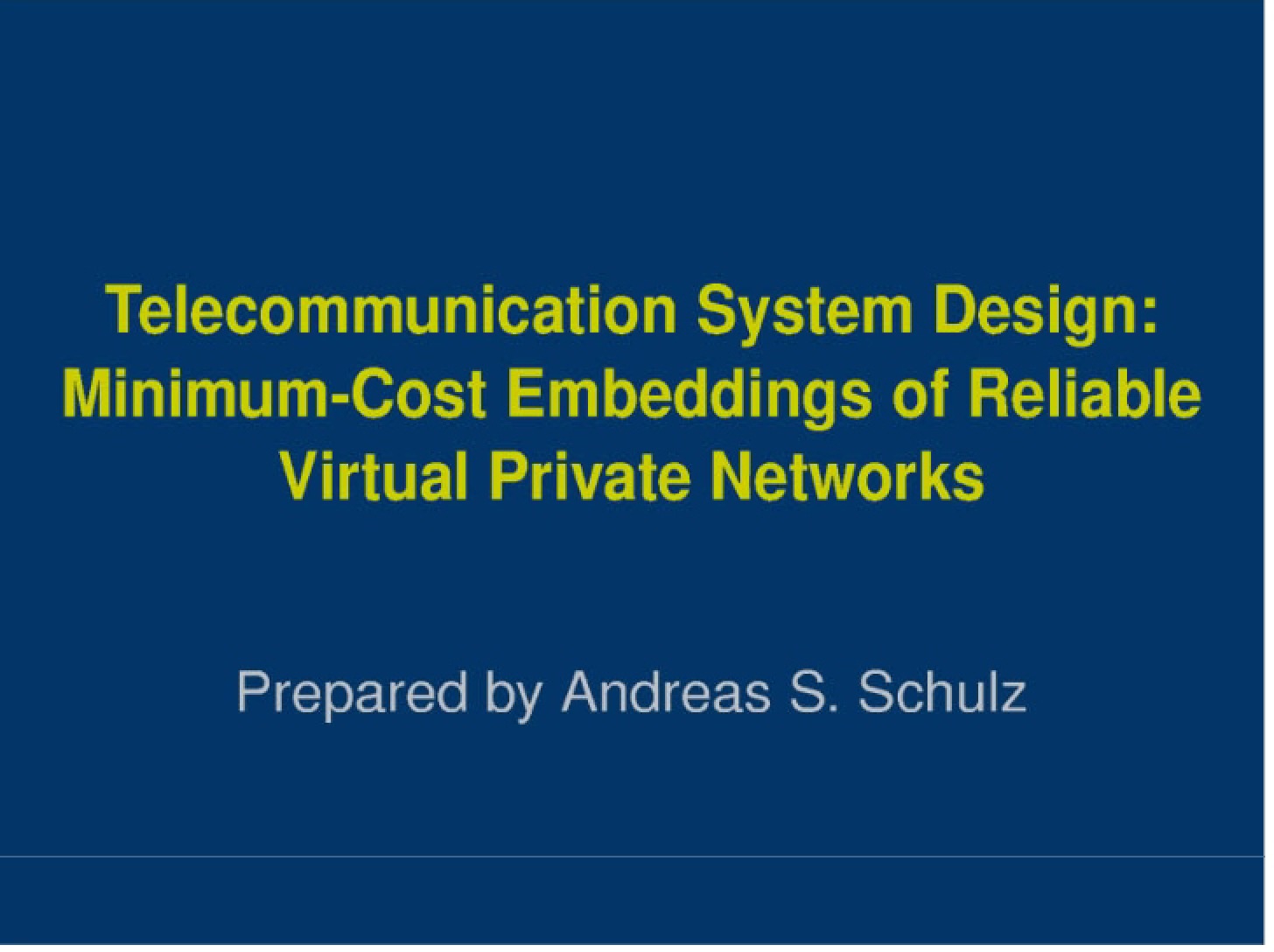 Class Session Notes - Systems Optimization- Models and Computation