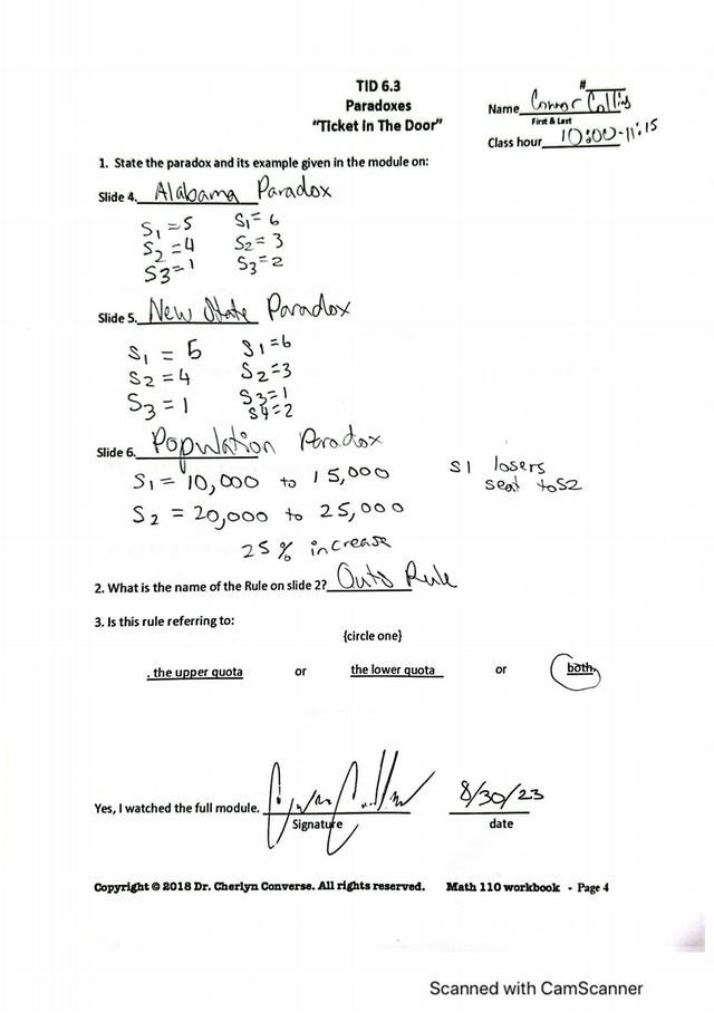 Workbook Page 4 - Math 110