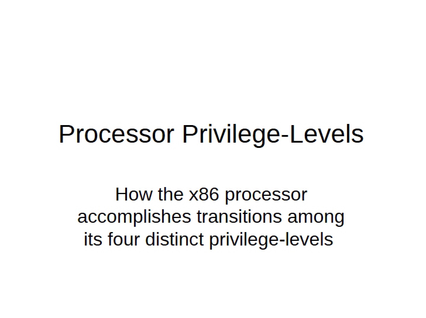 Privilege-Levels of Processor - Advanced Microcomputer Programming