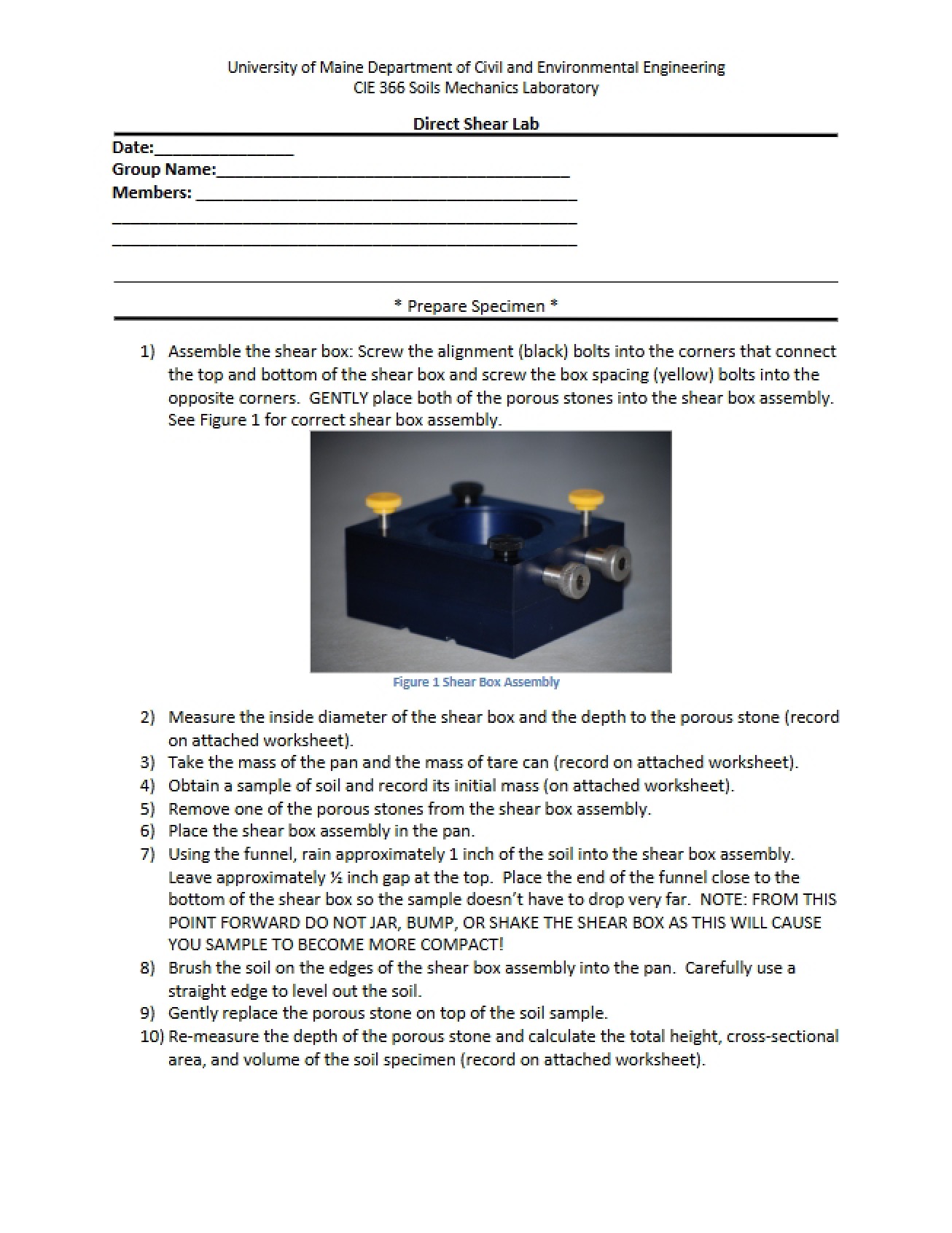 Instructions for CIE 366 Direct Shear Lab