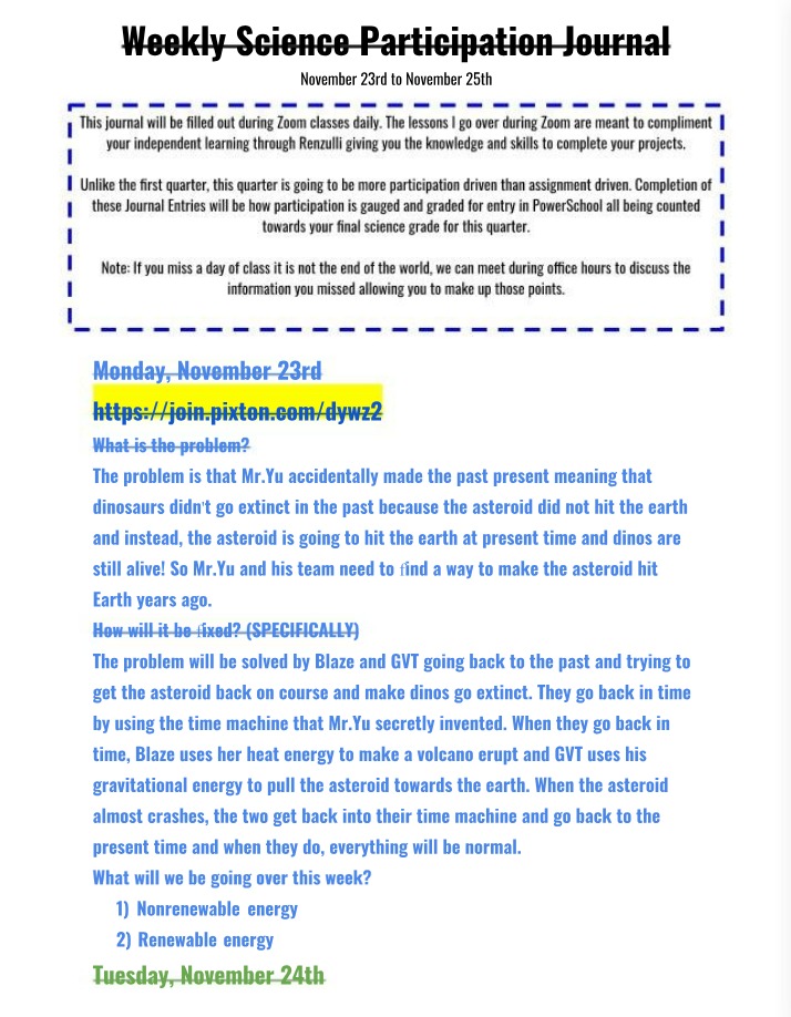 Weekly Journal for Science Participation