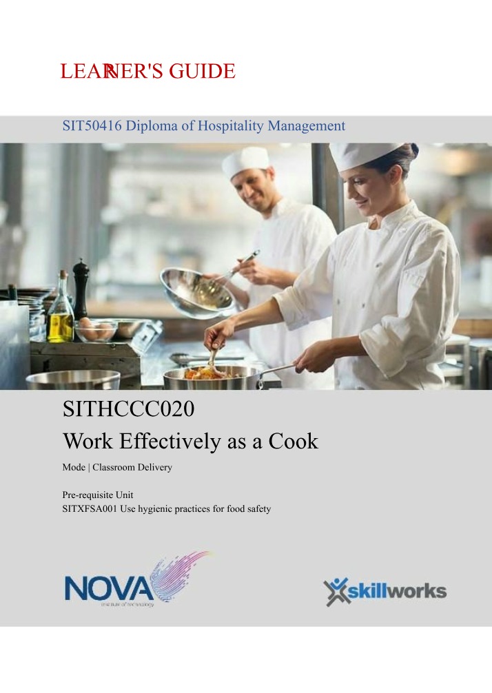 SITHCCC020 - Learner's Guide - Work Effectively as a Cook