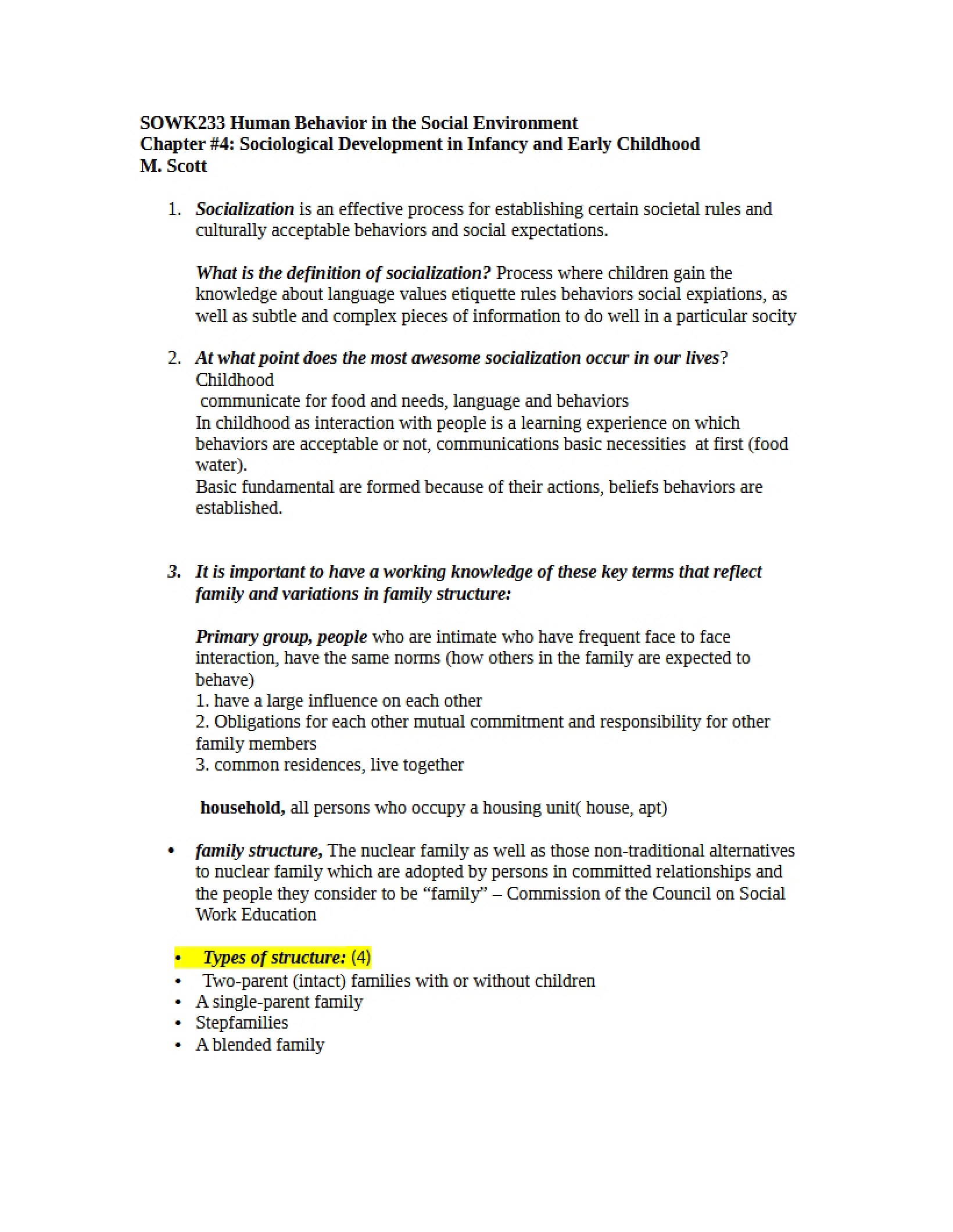 Human Behavior Chapter Four