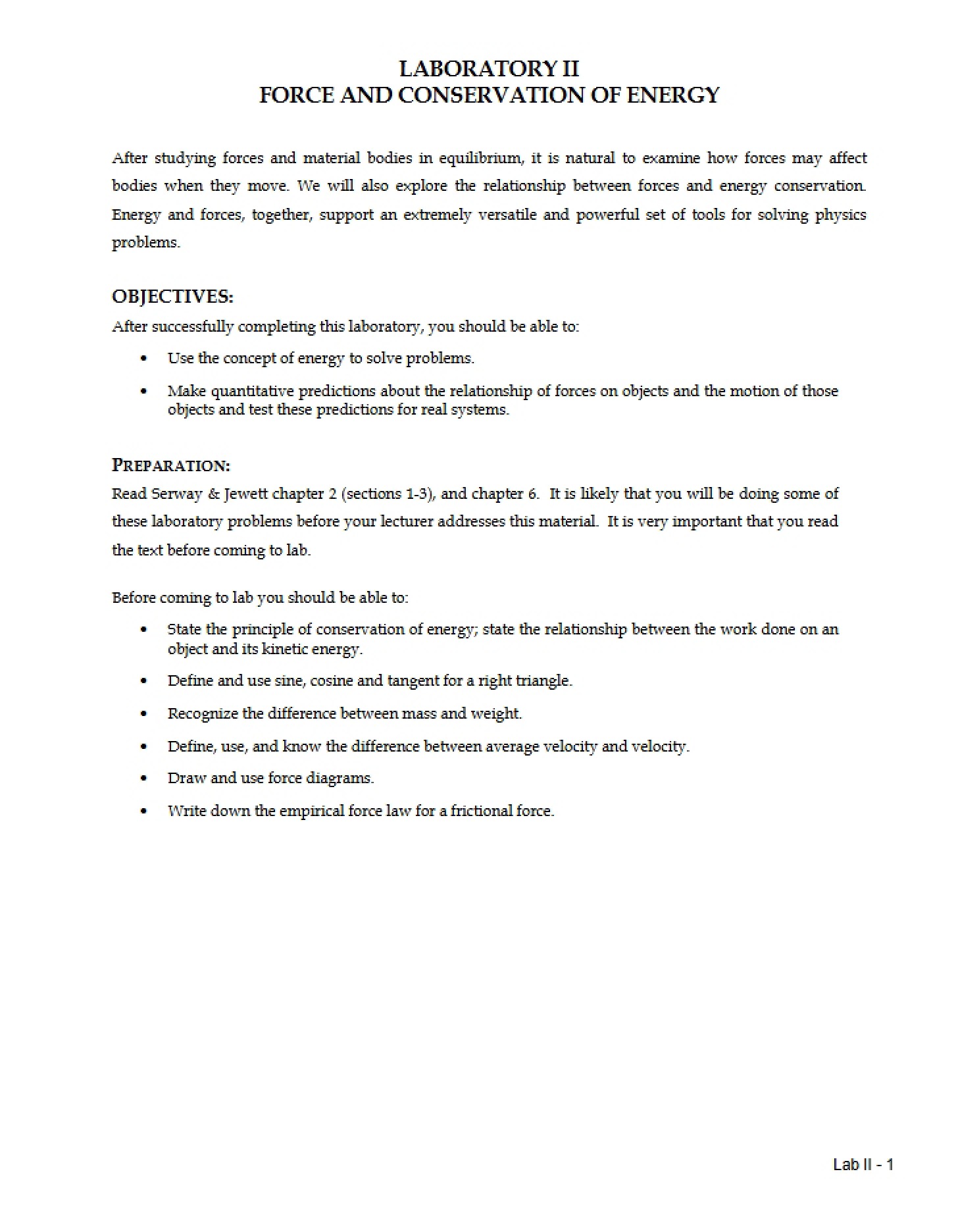 Energy Conservation and Force