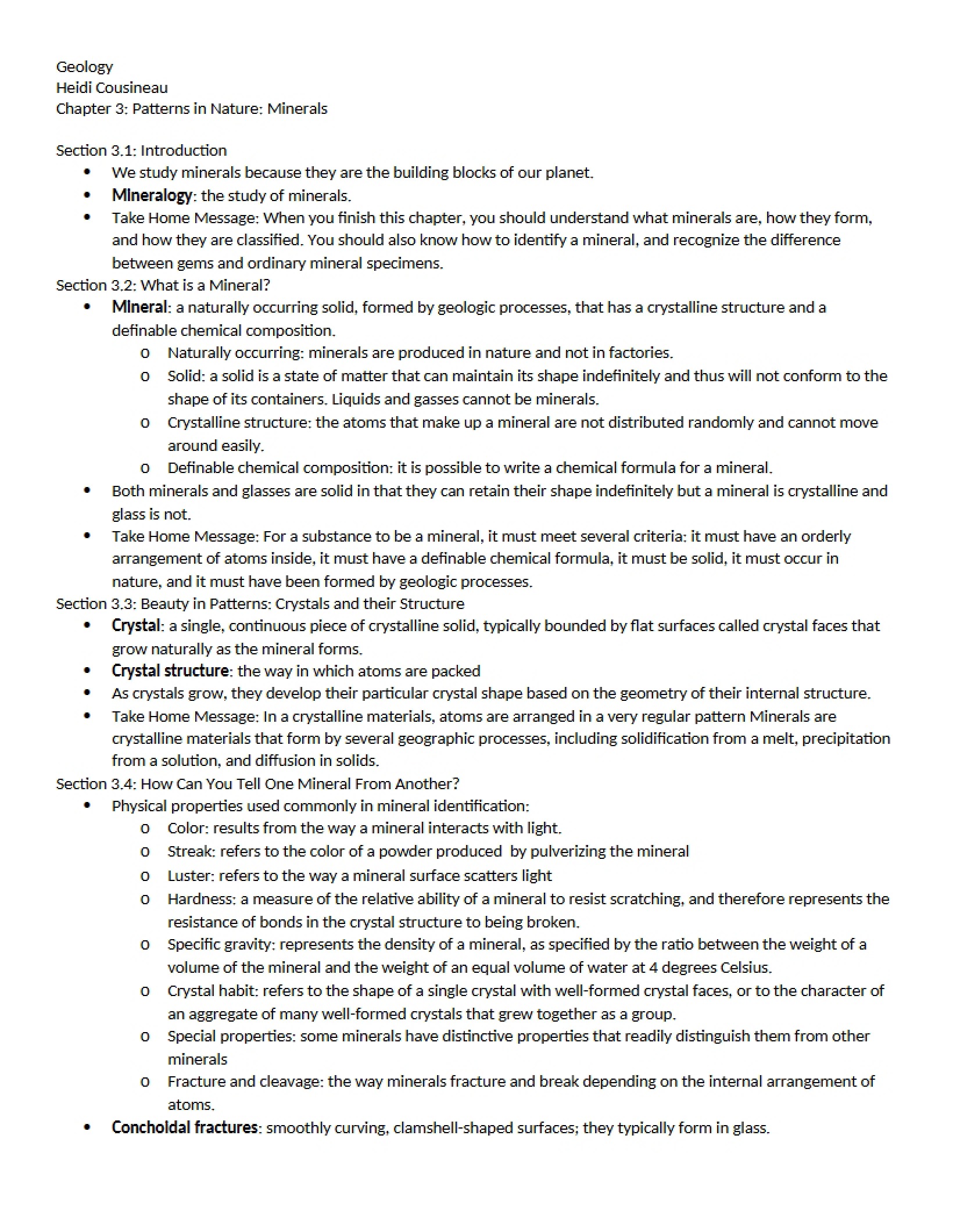 Minerals Nature's Patterns (Chapter 3)