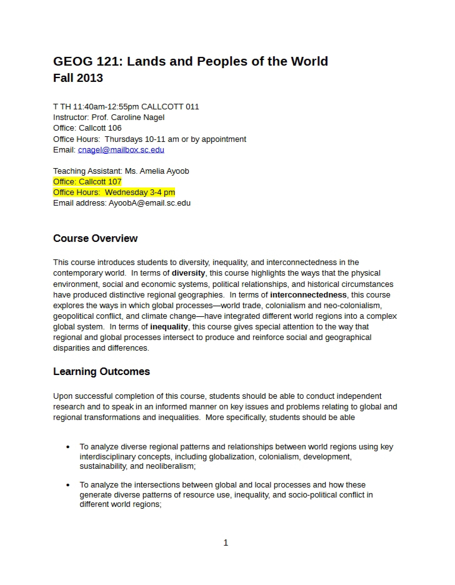 Fall 2013 Syllabus GEOG 121