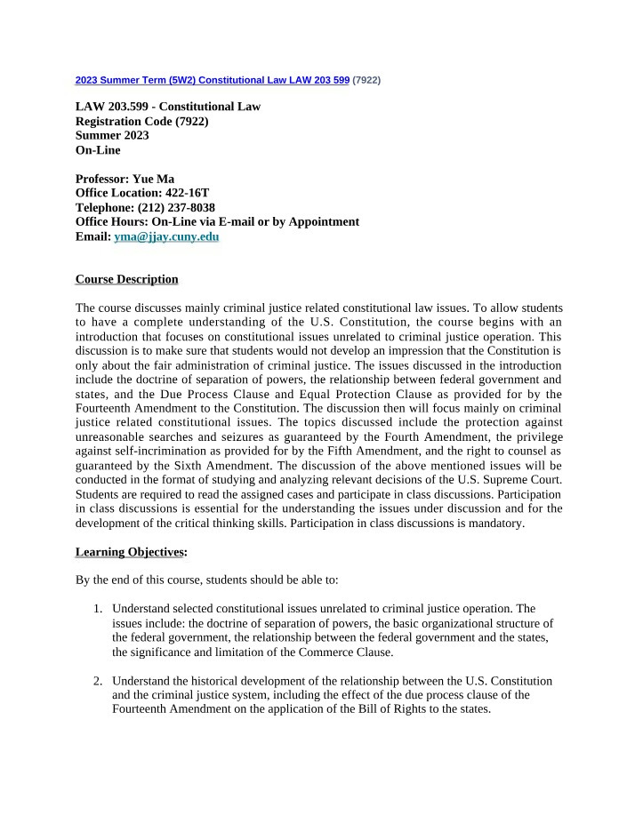 Summer 2023 Syllabus - LAW 203-599