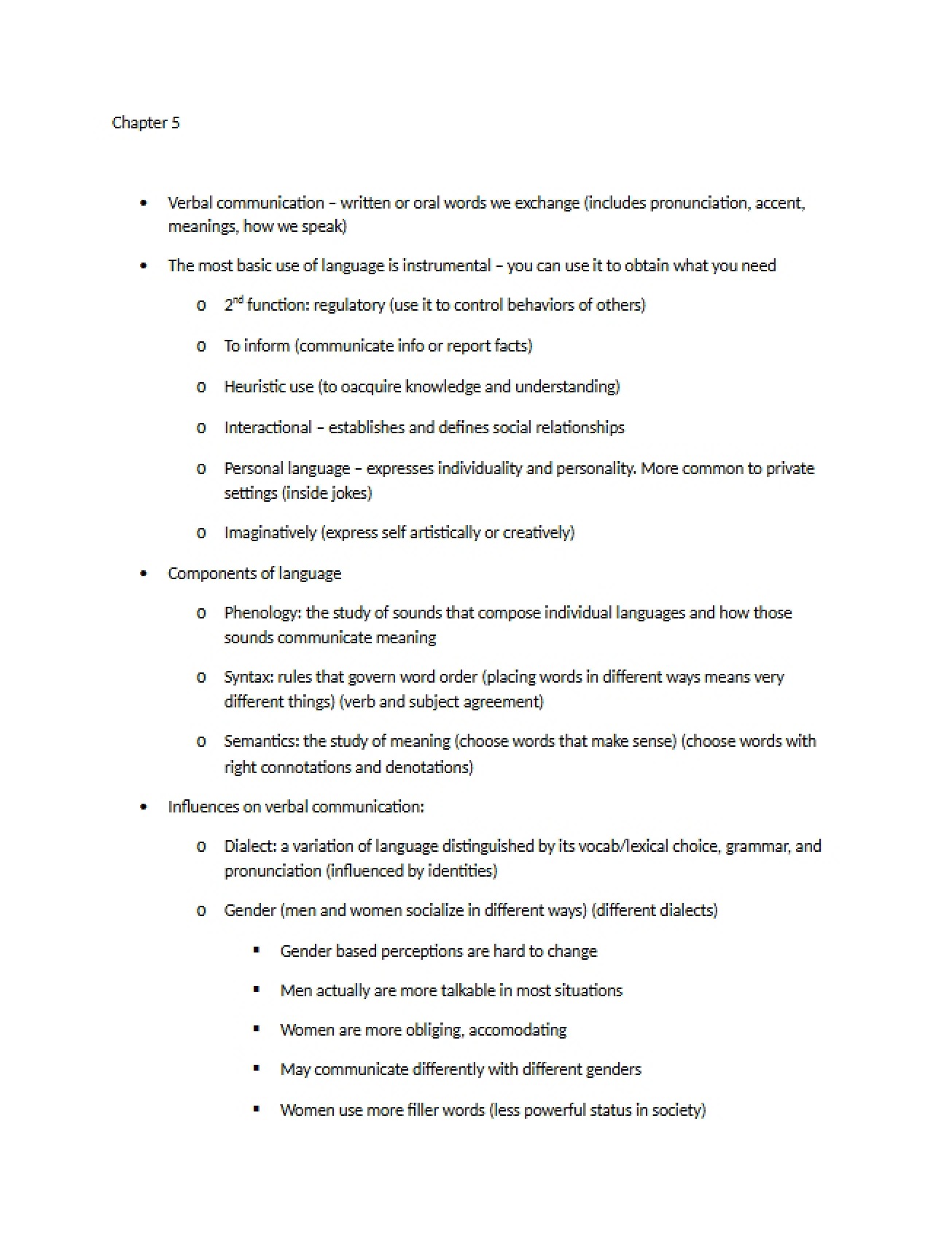 Communication Studies Chapter Five