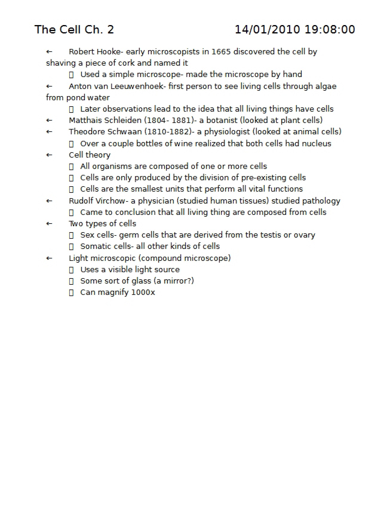 Cellular Biology Chapter 2
