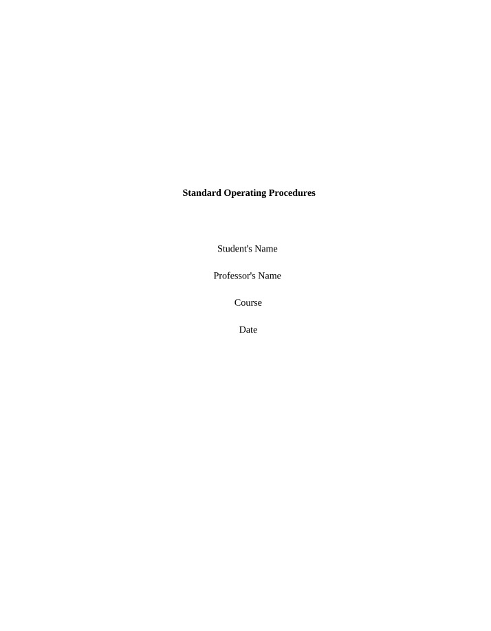 Standard Operating Procedures for Enhancing Efficiency