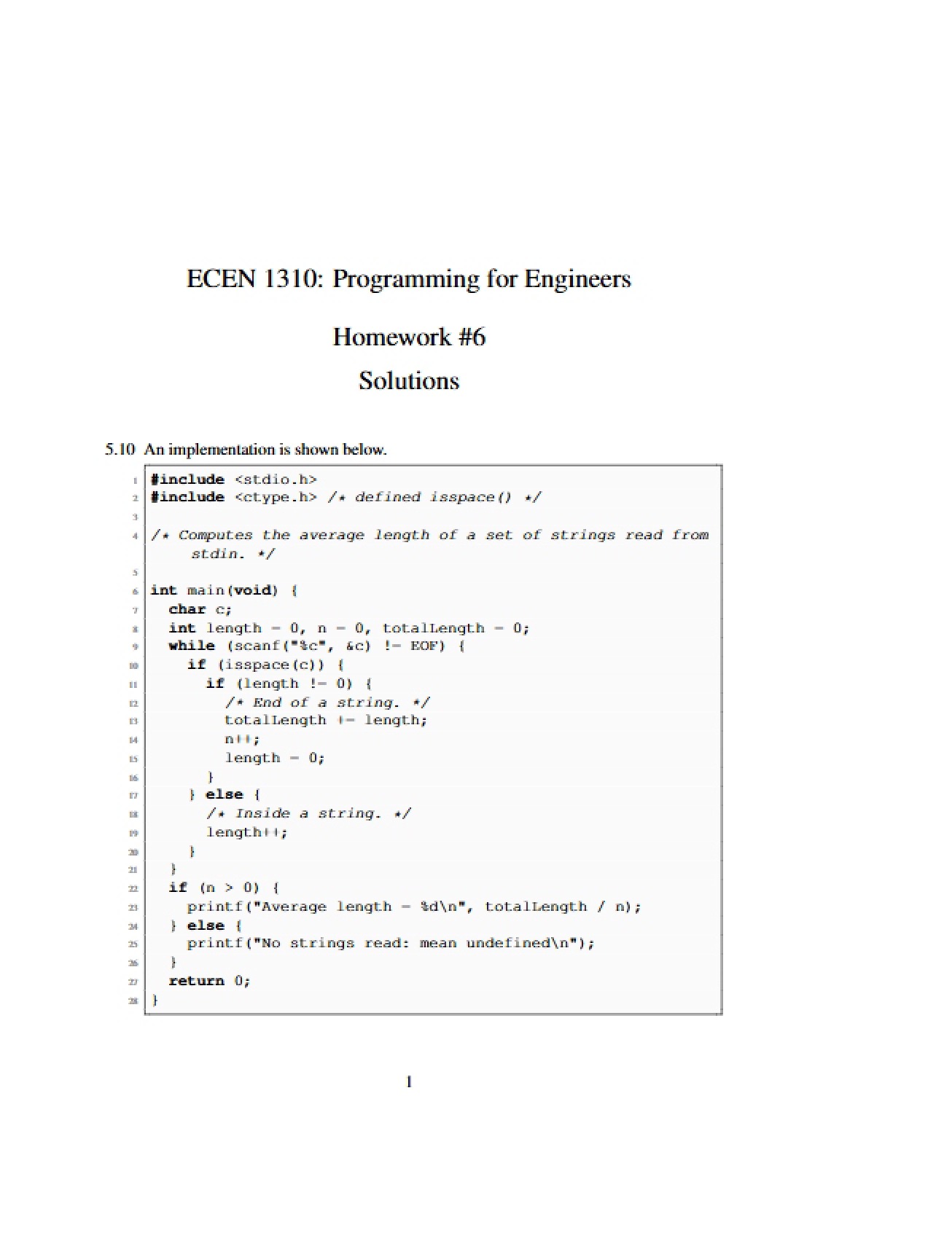 Solution 6 for C and MATLAB Programming
