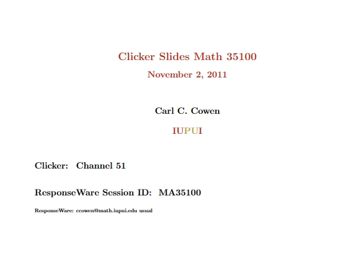 Class Clicker Presentation