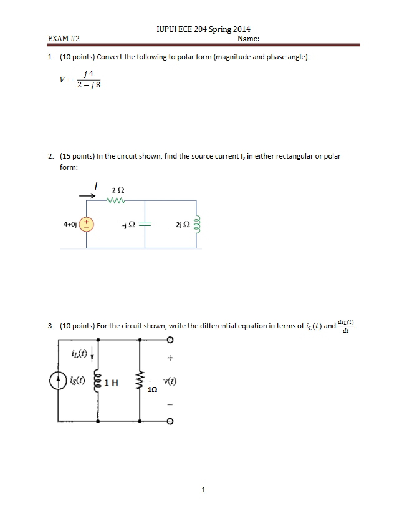 Exam 2 for Spring 14