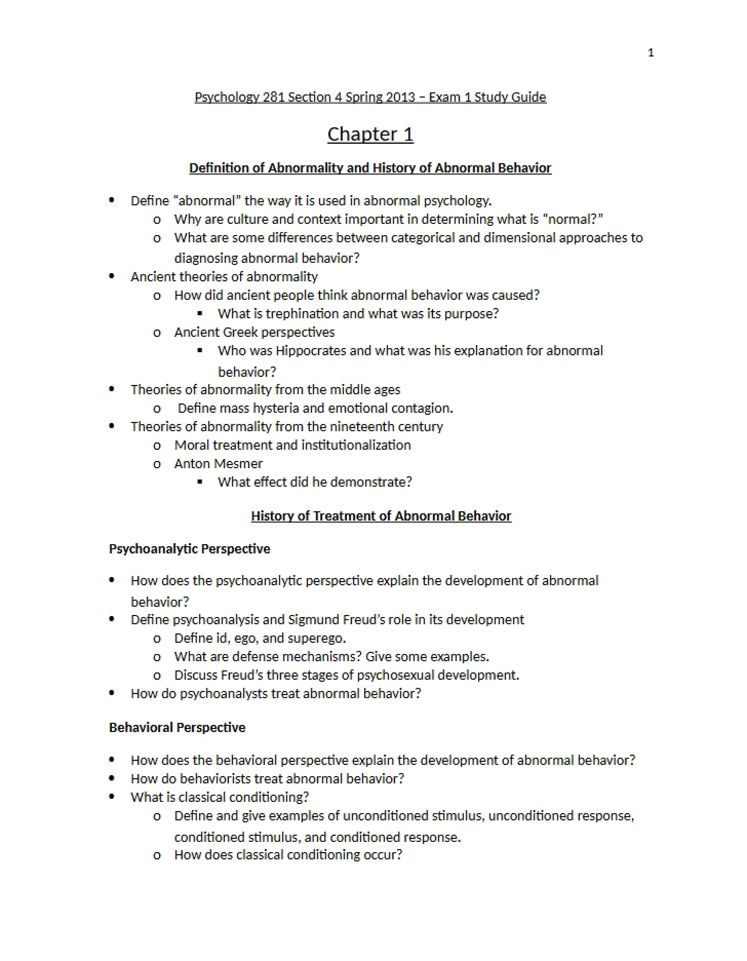 Guide Exam 1