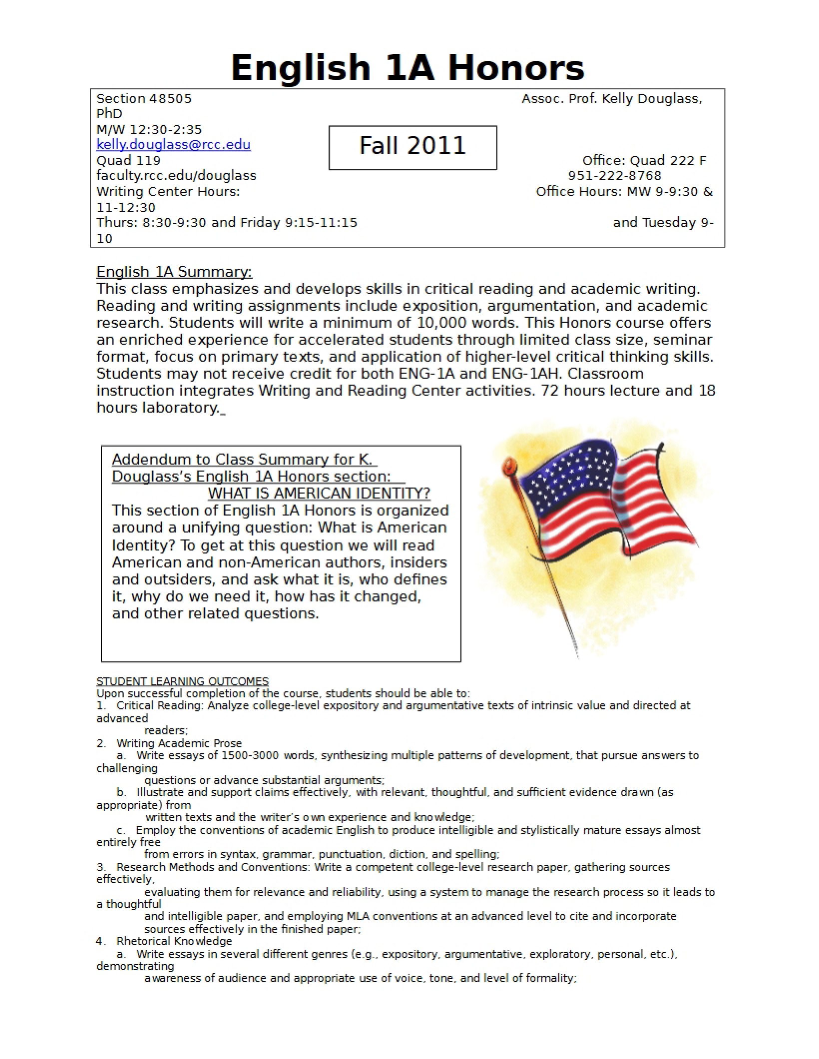 Syllabus for Honors English