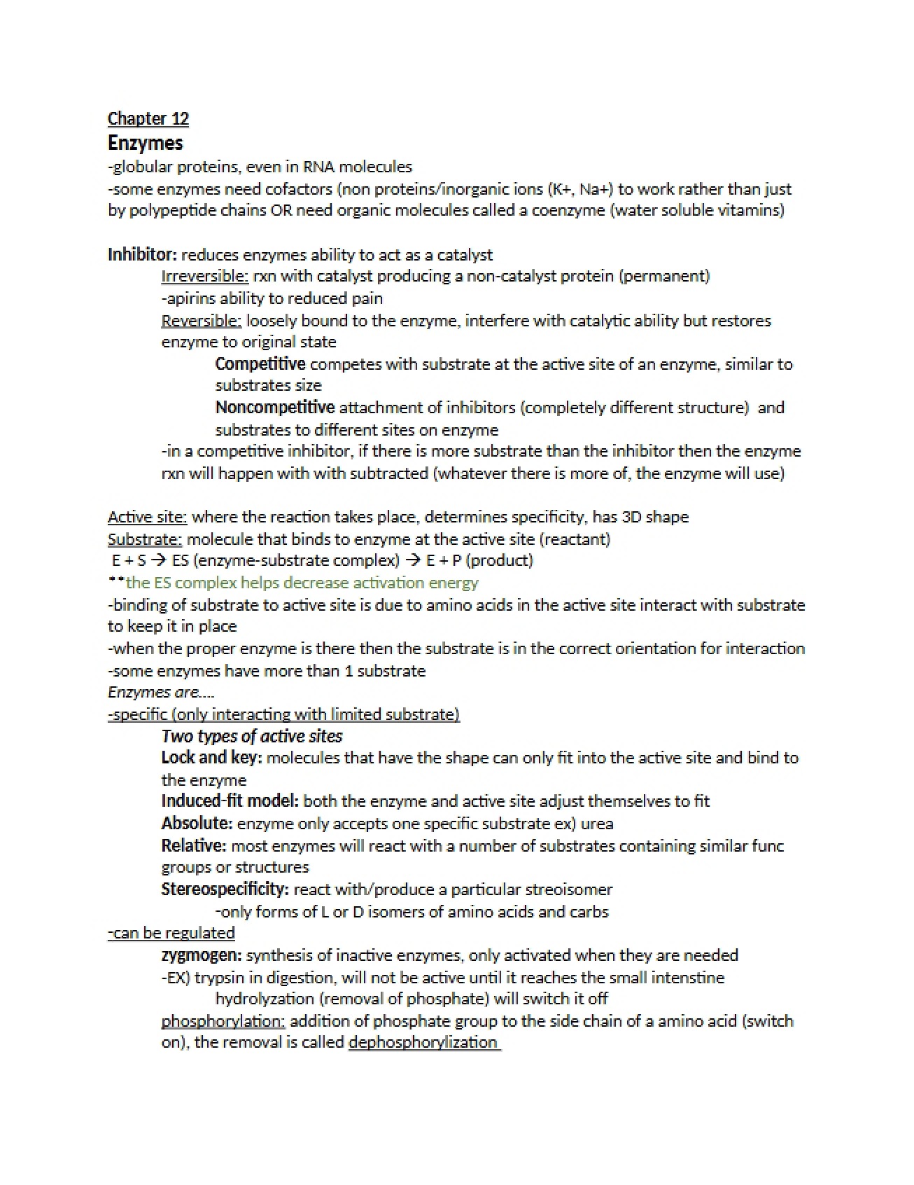 Life Chemistry Chapter 12