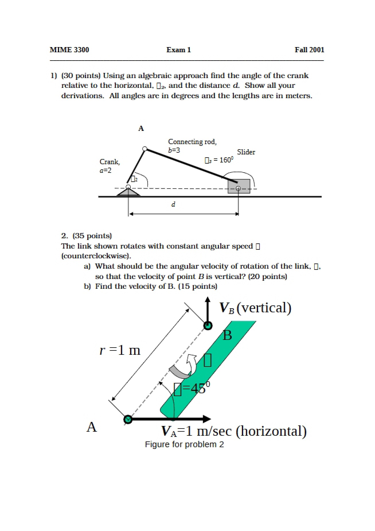 Problem Set Six for Mechanical Systems Design