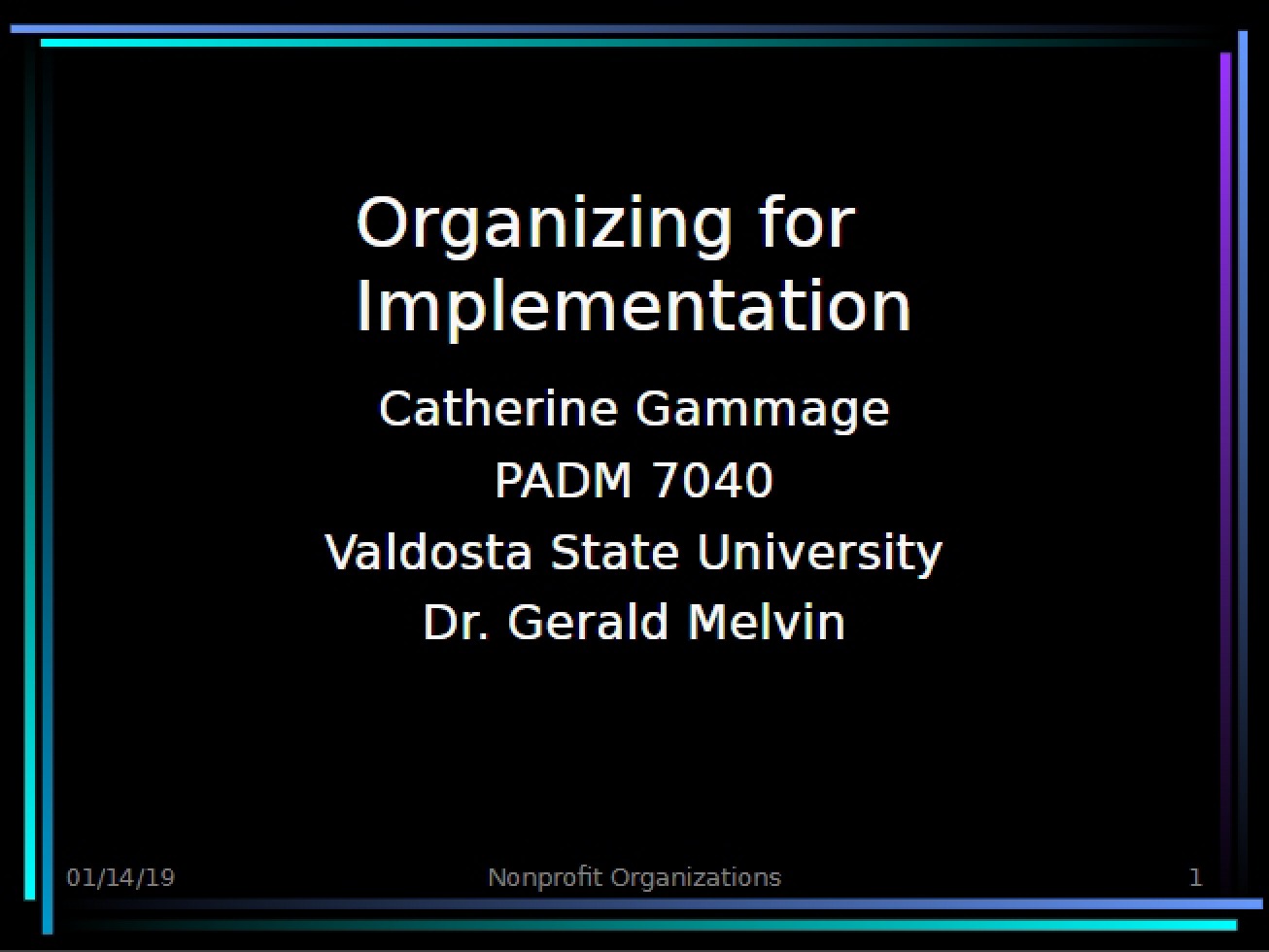 Implementation Organization - Non-Profit Management