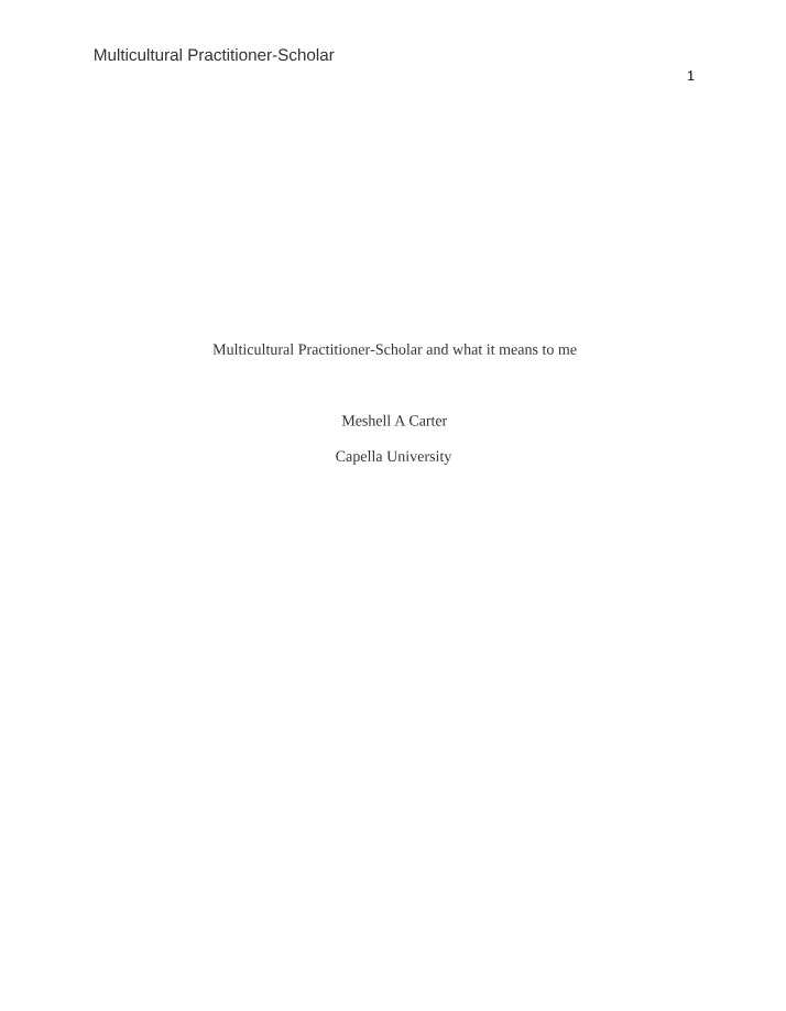The Multicultural Practitioner-Scholar