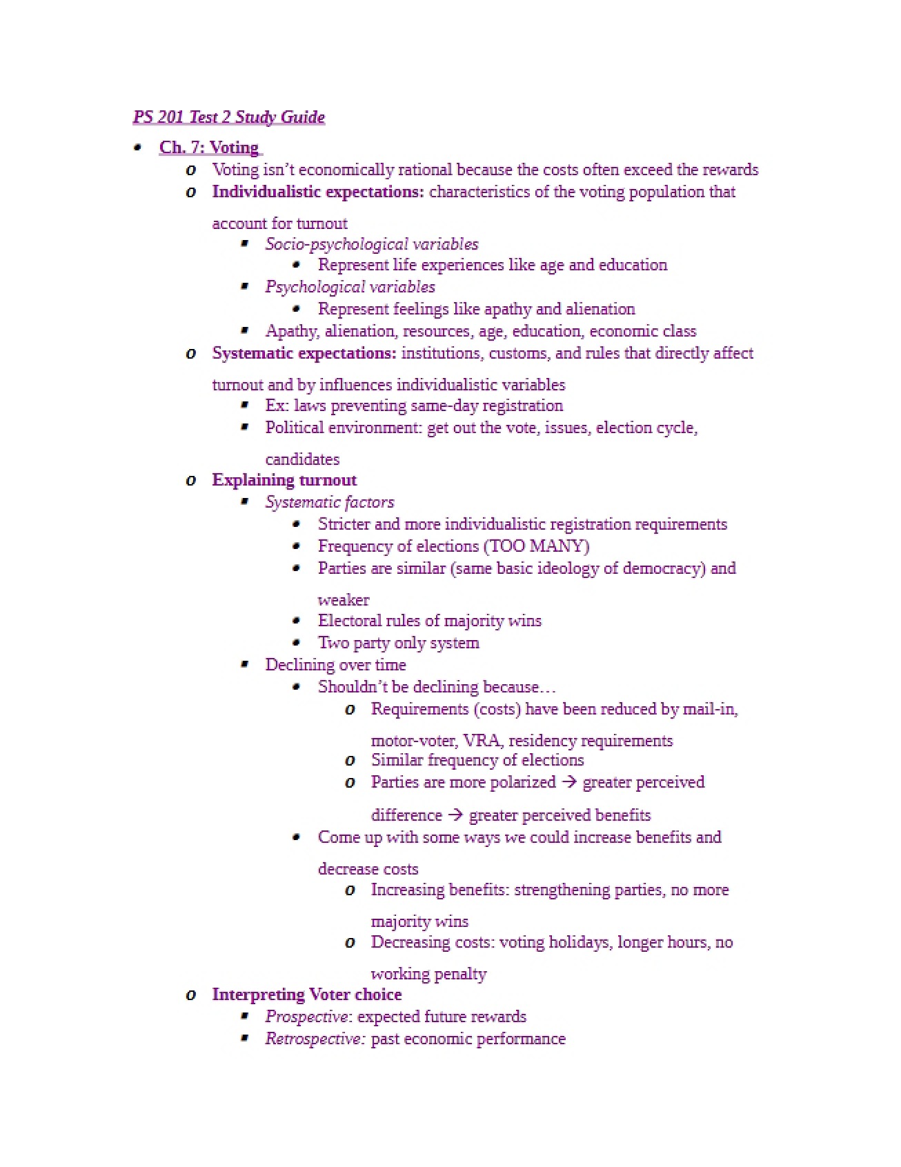 Study Guide for July 9
