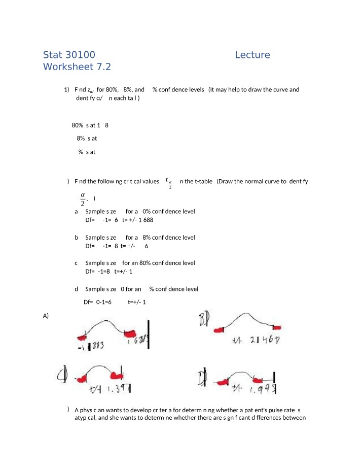 Worksheet 7.2 for Stat 30100 Lecture
