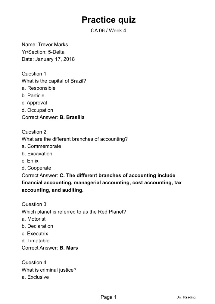 CA06 Week 4 Practice Quiz