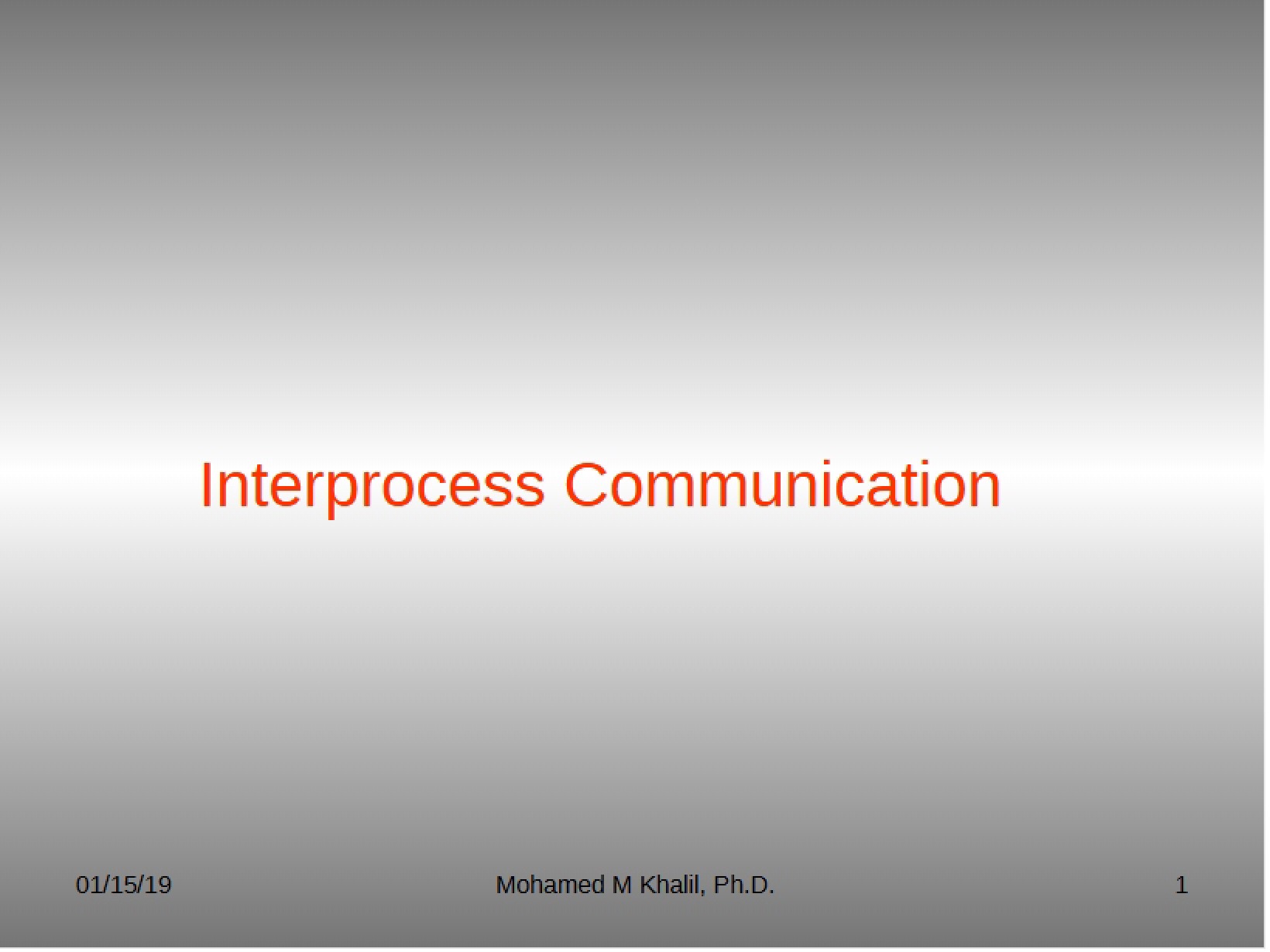 Communication Between Processes
