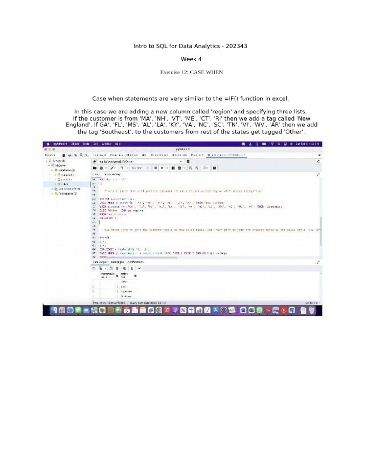 Categorizing Customers by Region Using CASE WHEN Statements