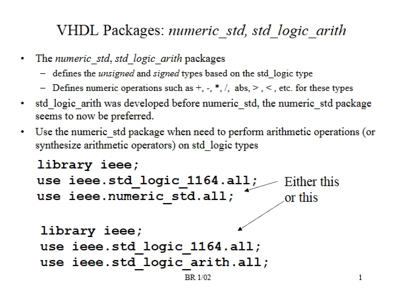 Standard Numerics