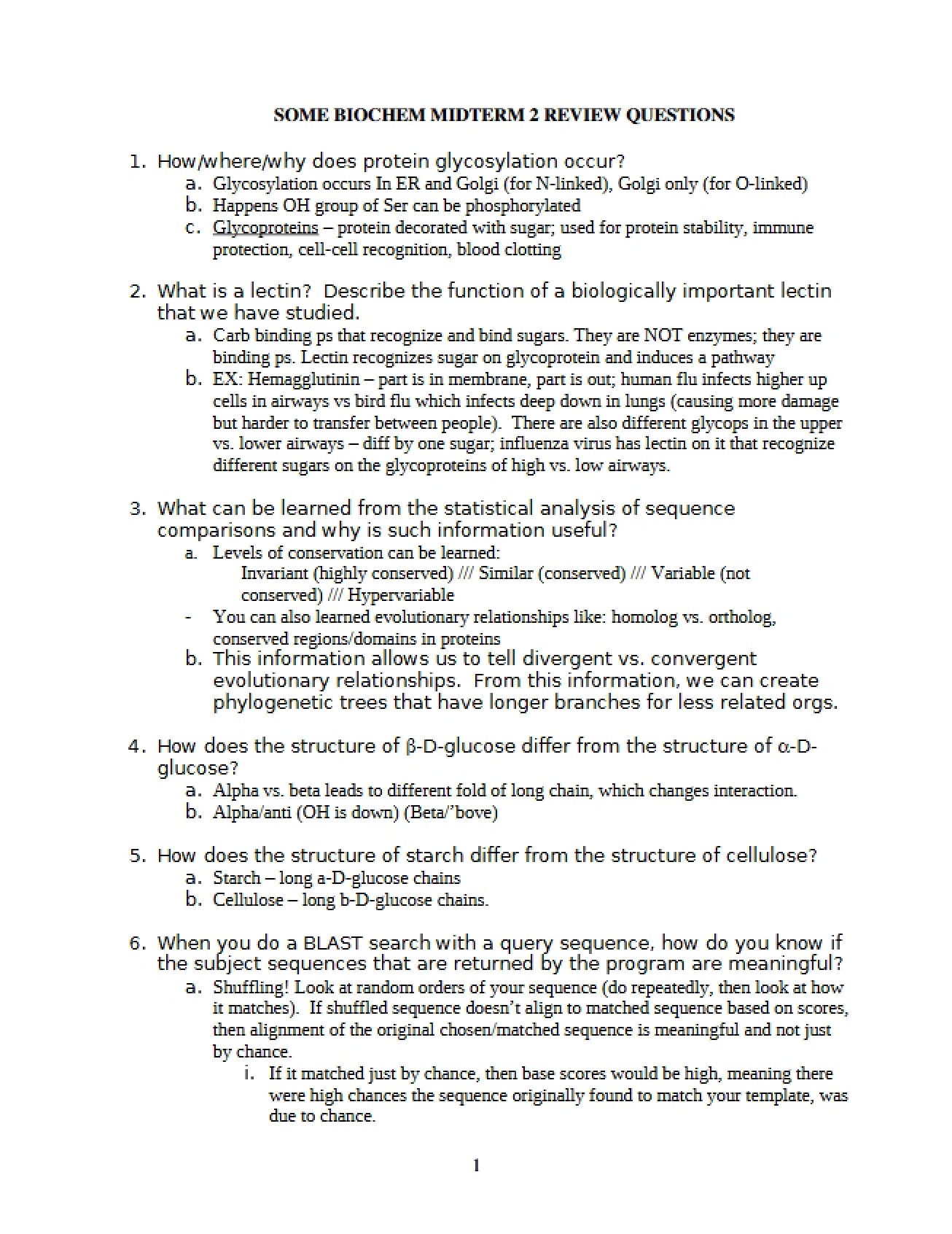 Review Questions for Midterm 2